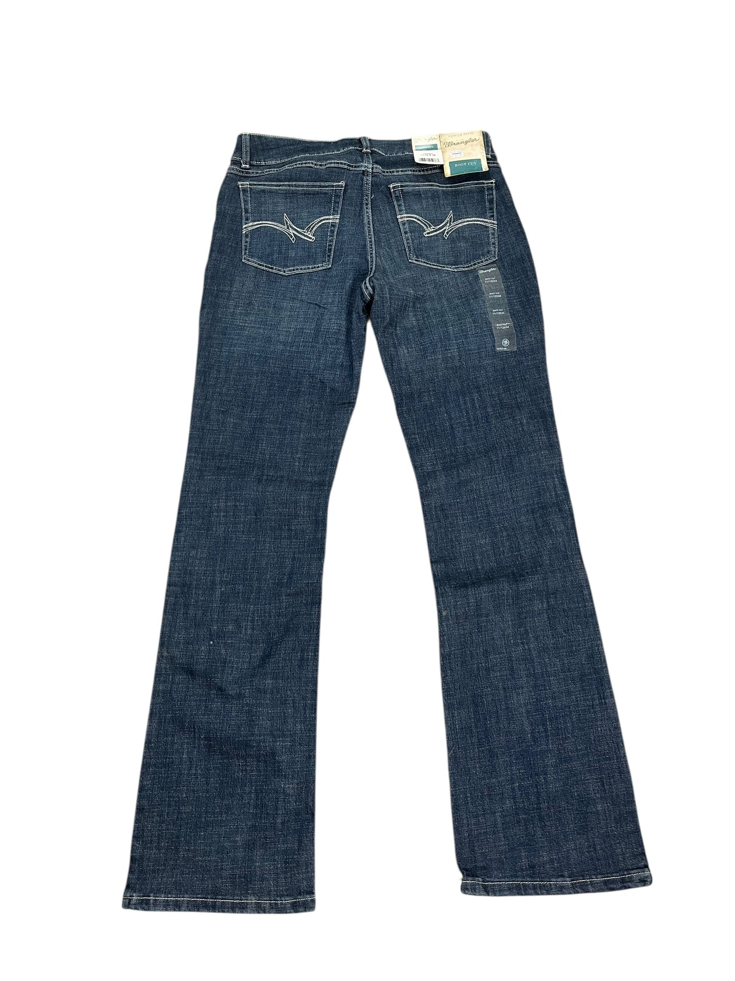 Jeans Boot Cut By Wrangler In Blue Denim, Size:12