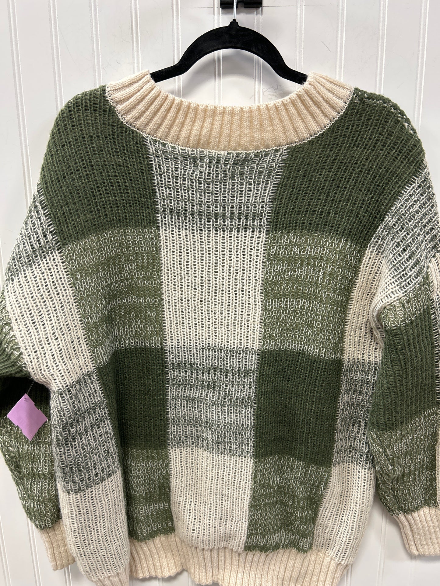 Sweater By So In Cream & Green, Size:1X