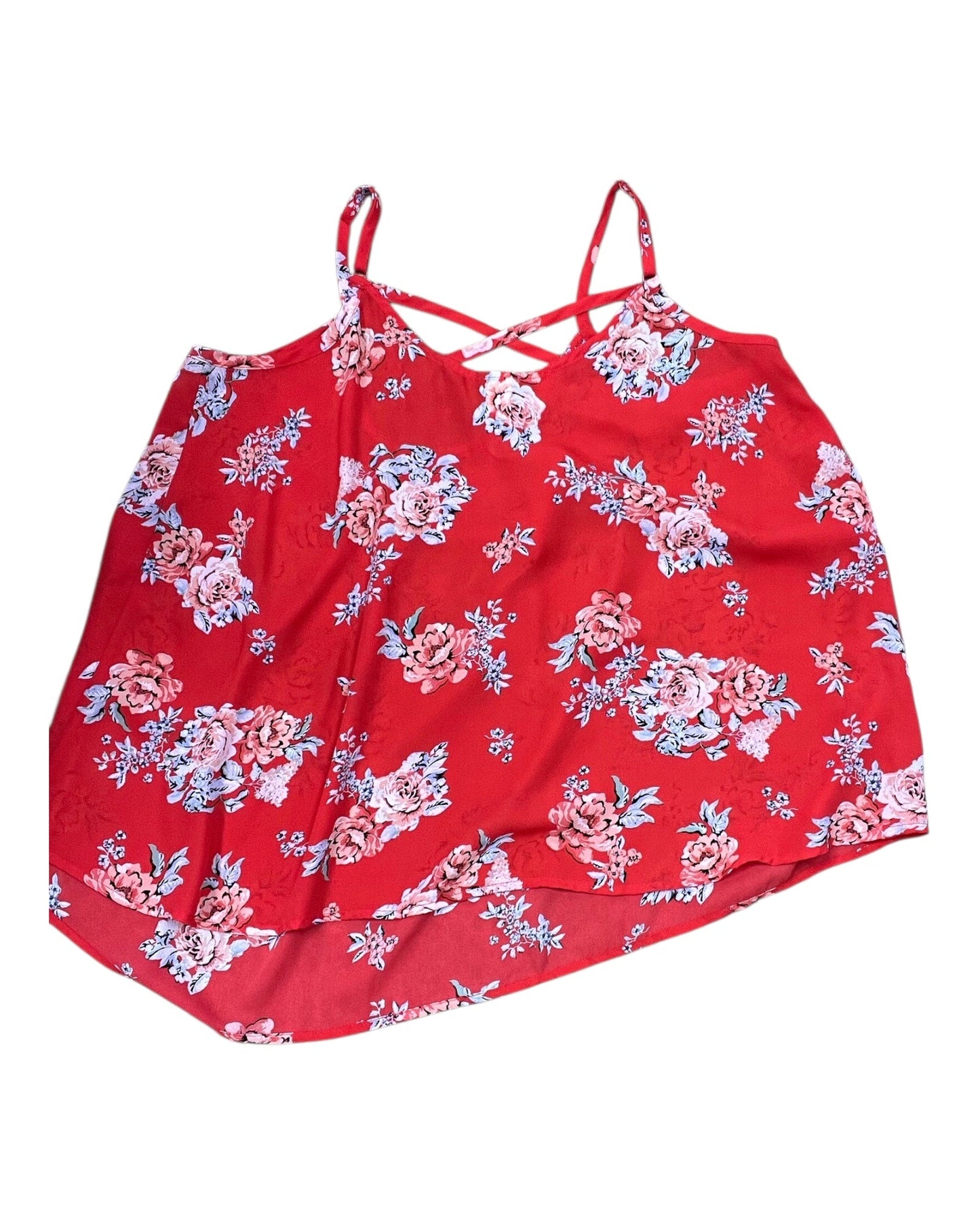 Top Sleeveless By Torrid In Red & White, Size:1X