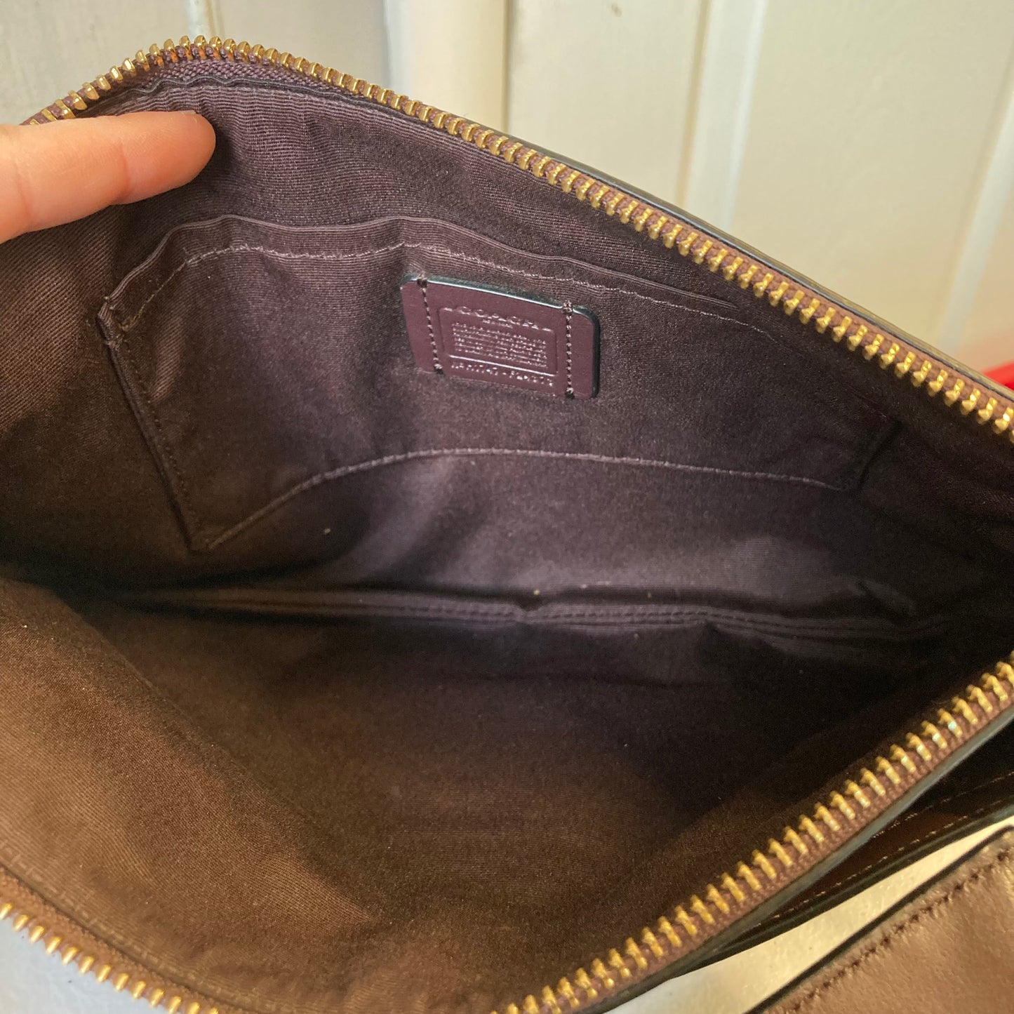 Crossbody Designer By Coach In Brown, Size:Medium