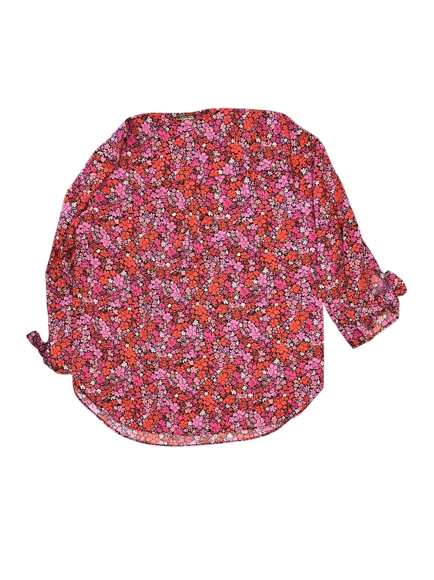 Blouse 3/4 Sleeve By Michael By Michael Kors In Floral Print, Size:S