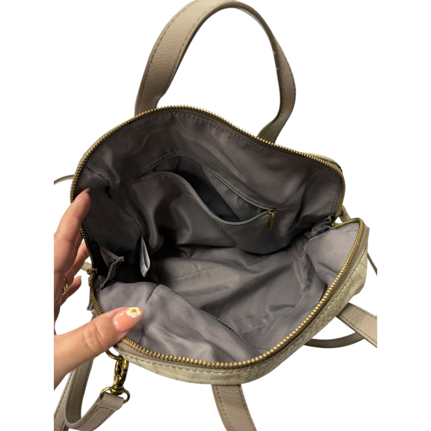 Handbag By Fossil In Taupe, Size:Medium