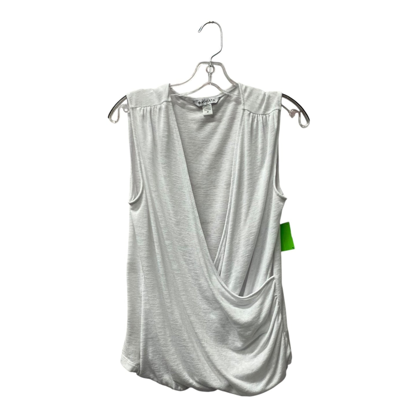 Top Sleeveless By Athleta In White, Size:M