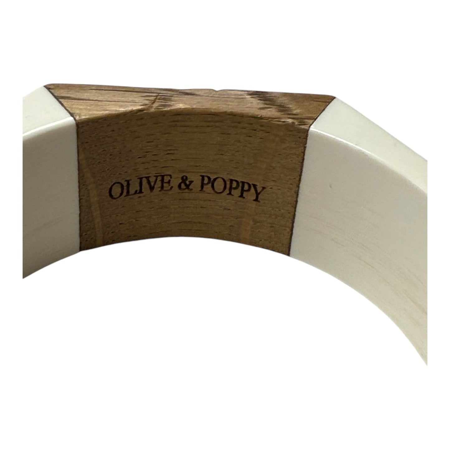 Bracelet Bangle By olive & poppy In Tan & White