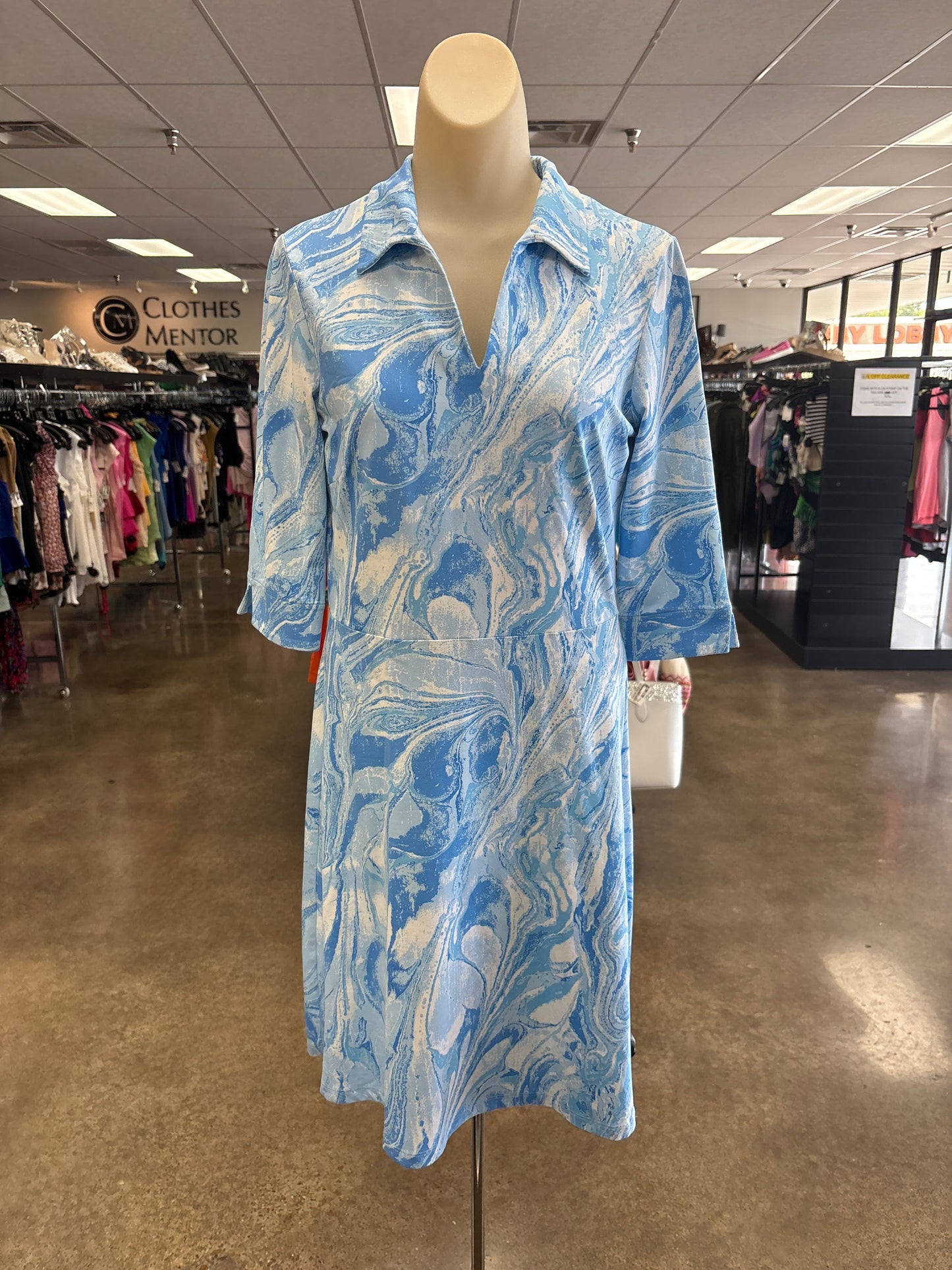 Dress Casual Short By J Mclaughlin In Blue & White, Size:S