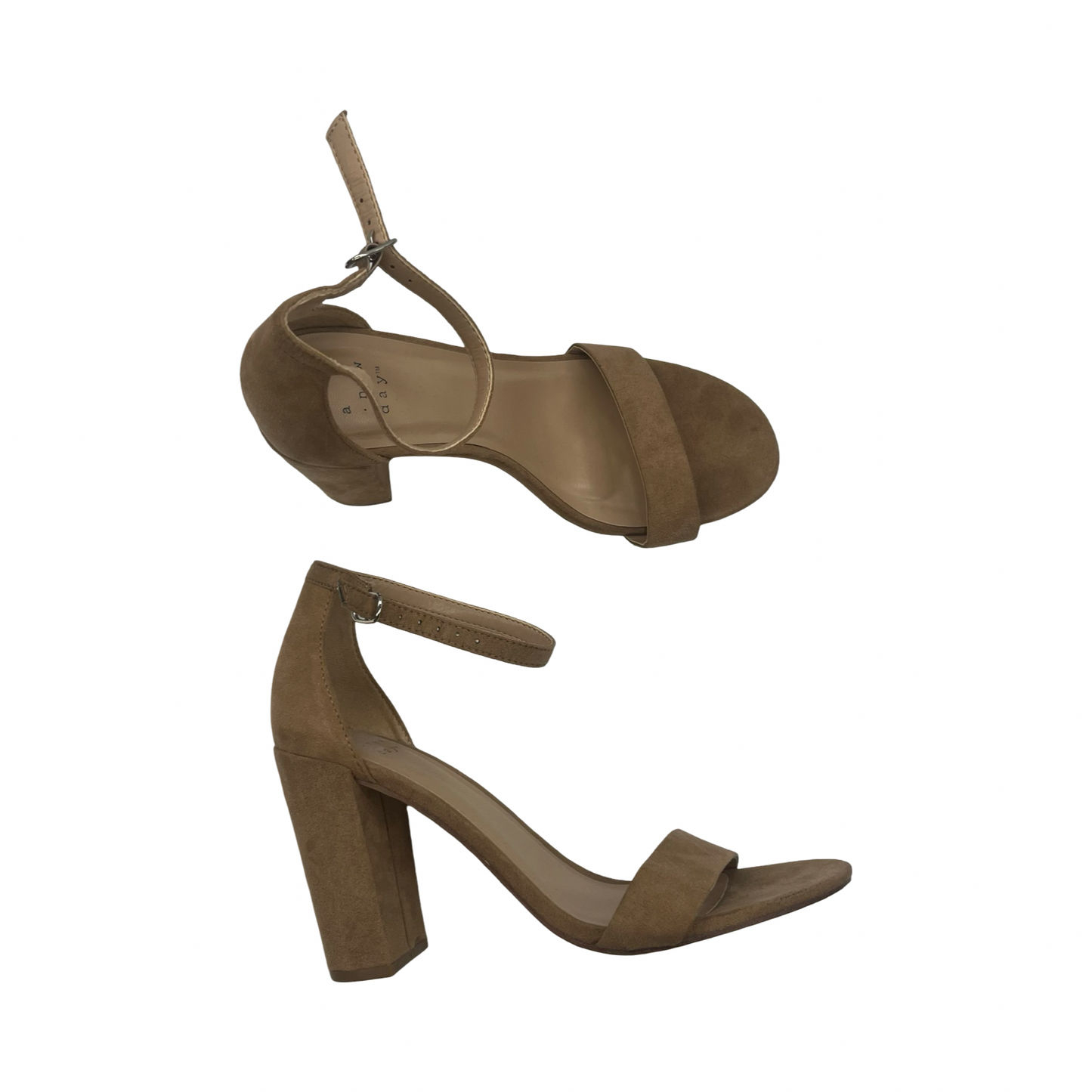 Sandals Heels Block By A New Day In Tan, Size:7.5