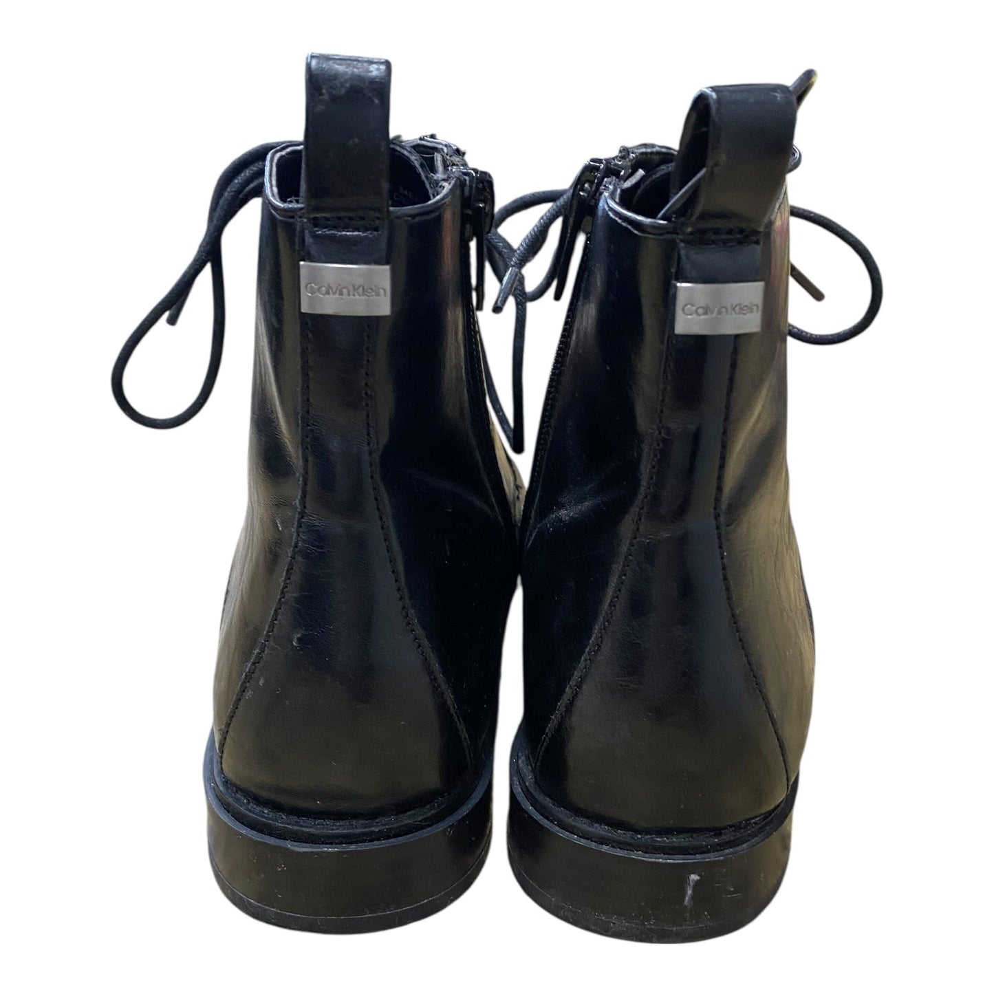 Boots Ankle Flats By Calvin Klein In Black, Size:7.5