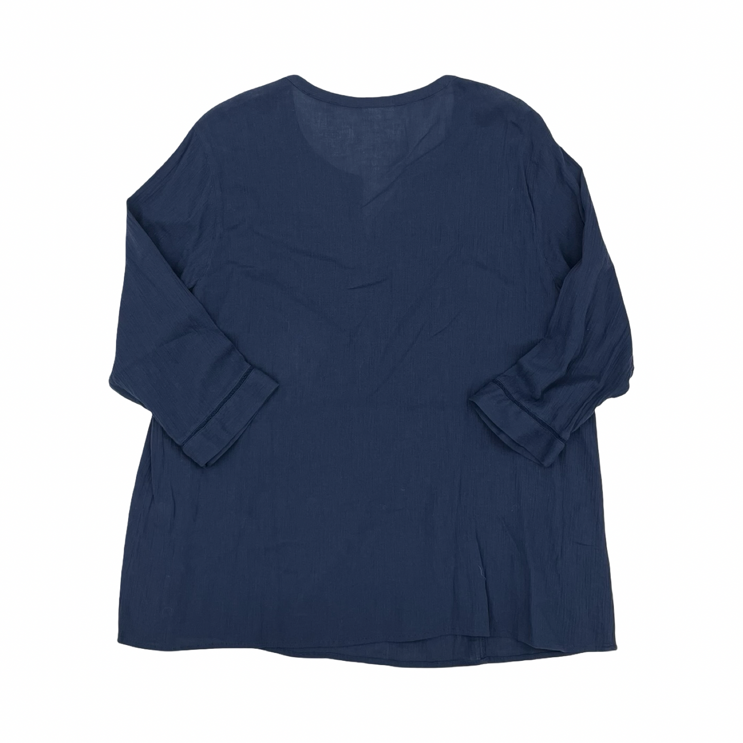 Blouse Ls By J. Jill In Blue, Size:1X