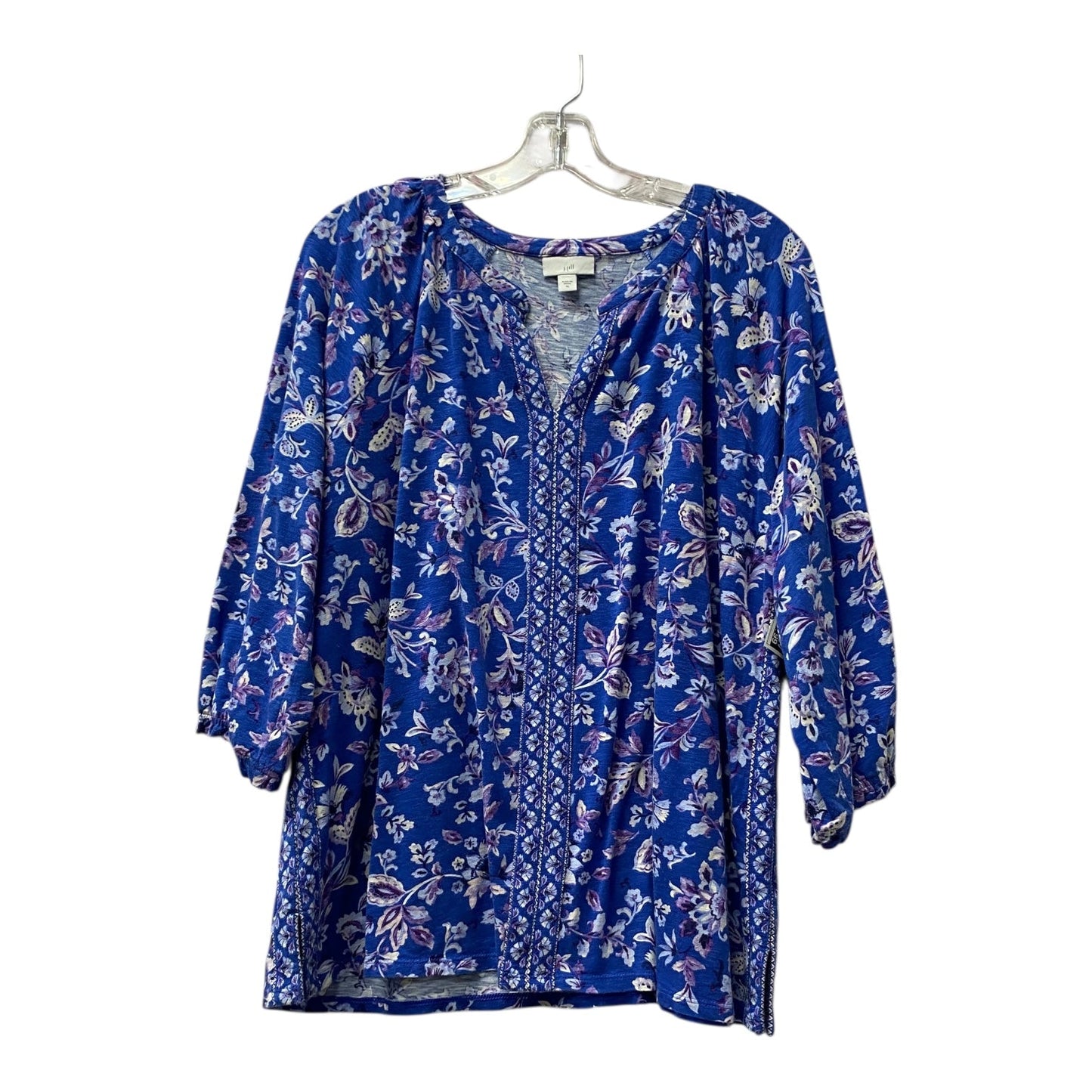 Top 3/4 Sleeve By J. Jill In Blue, Size:Xl