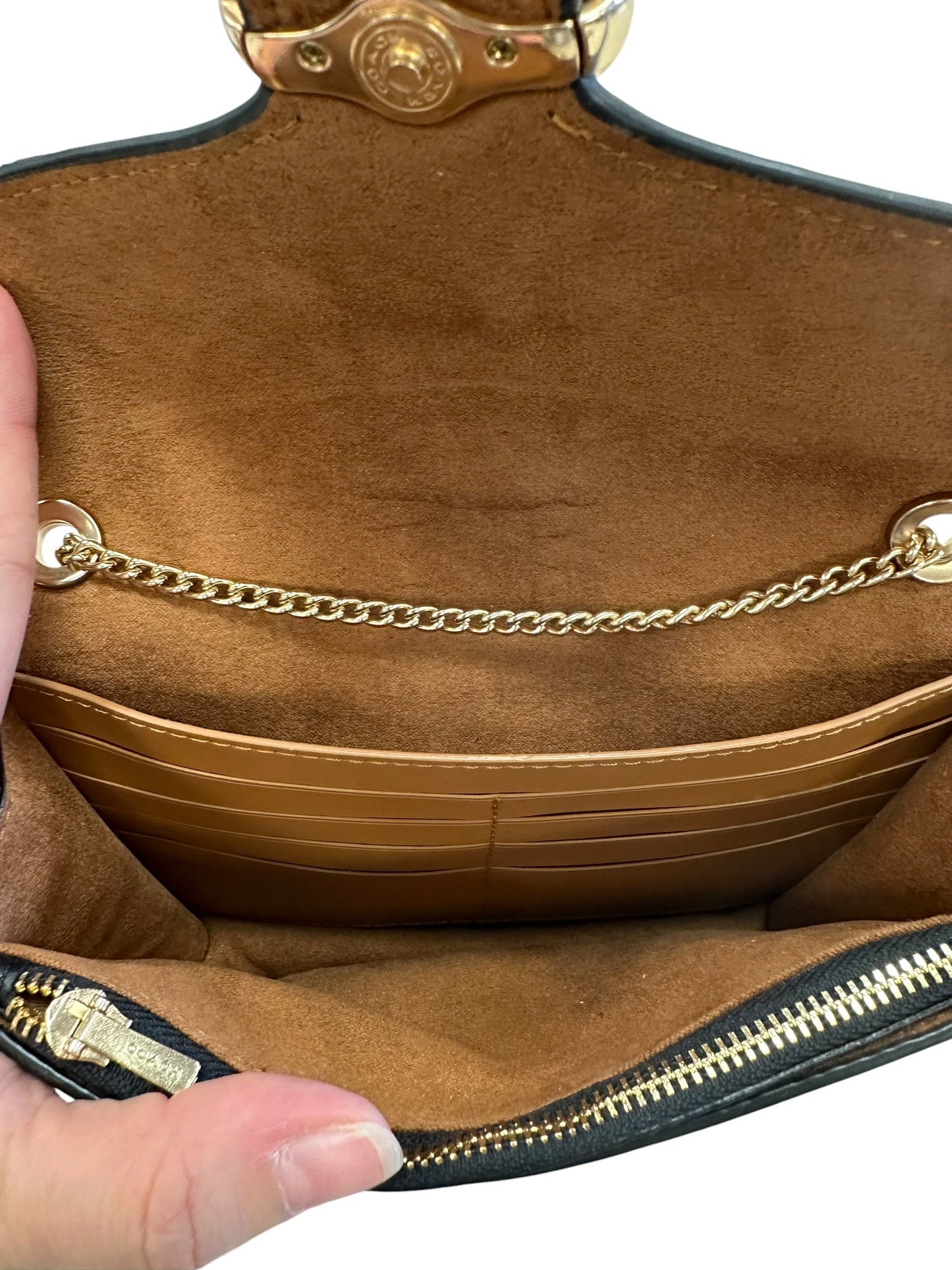 Crossbody Designer By Coach In Black & Brown, Size:Small