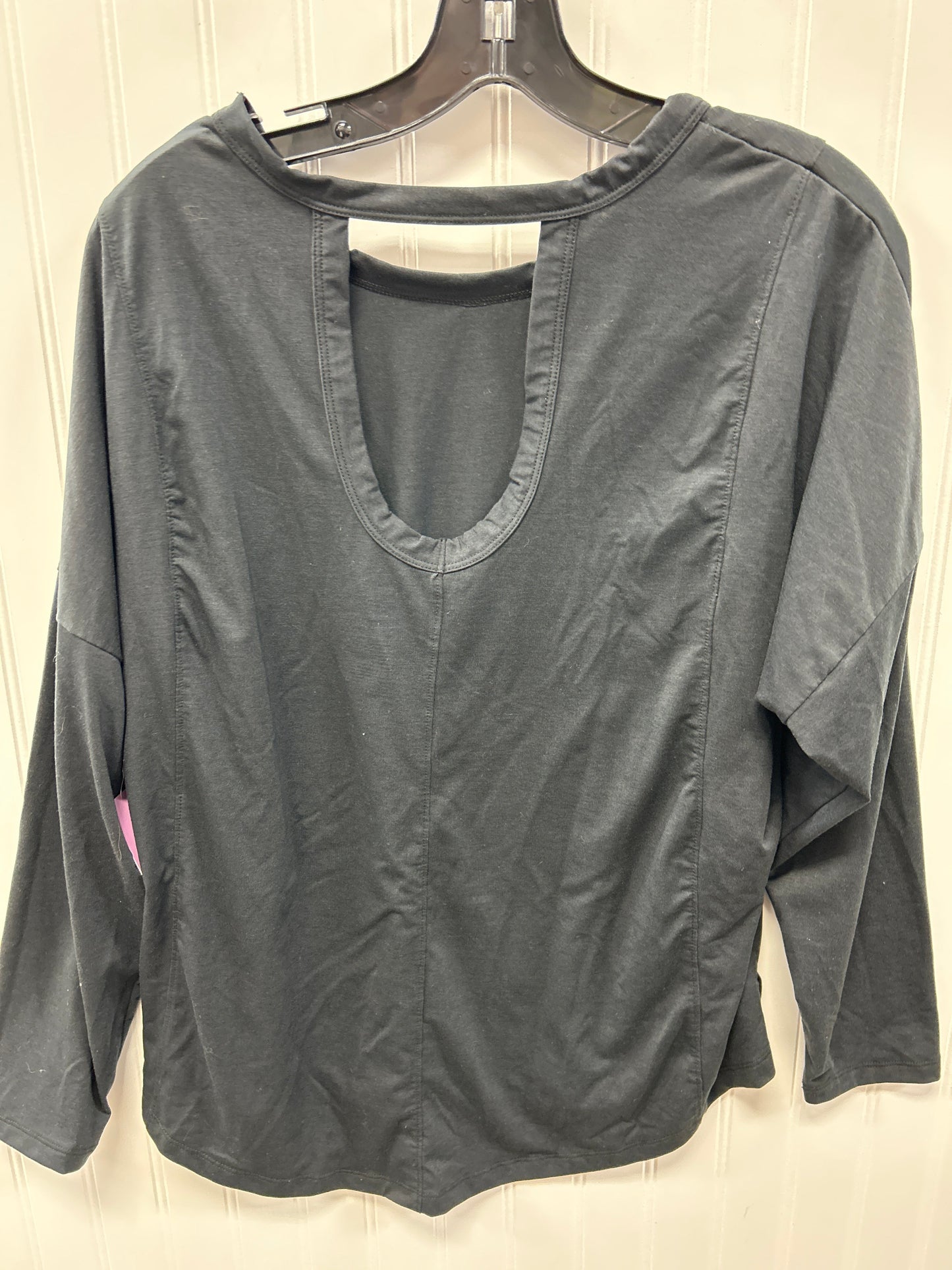 Athletic Top Ls Crewneck By All In Motion In Black, Size:L