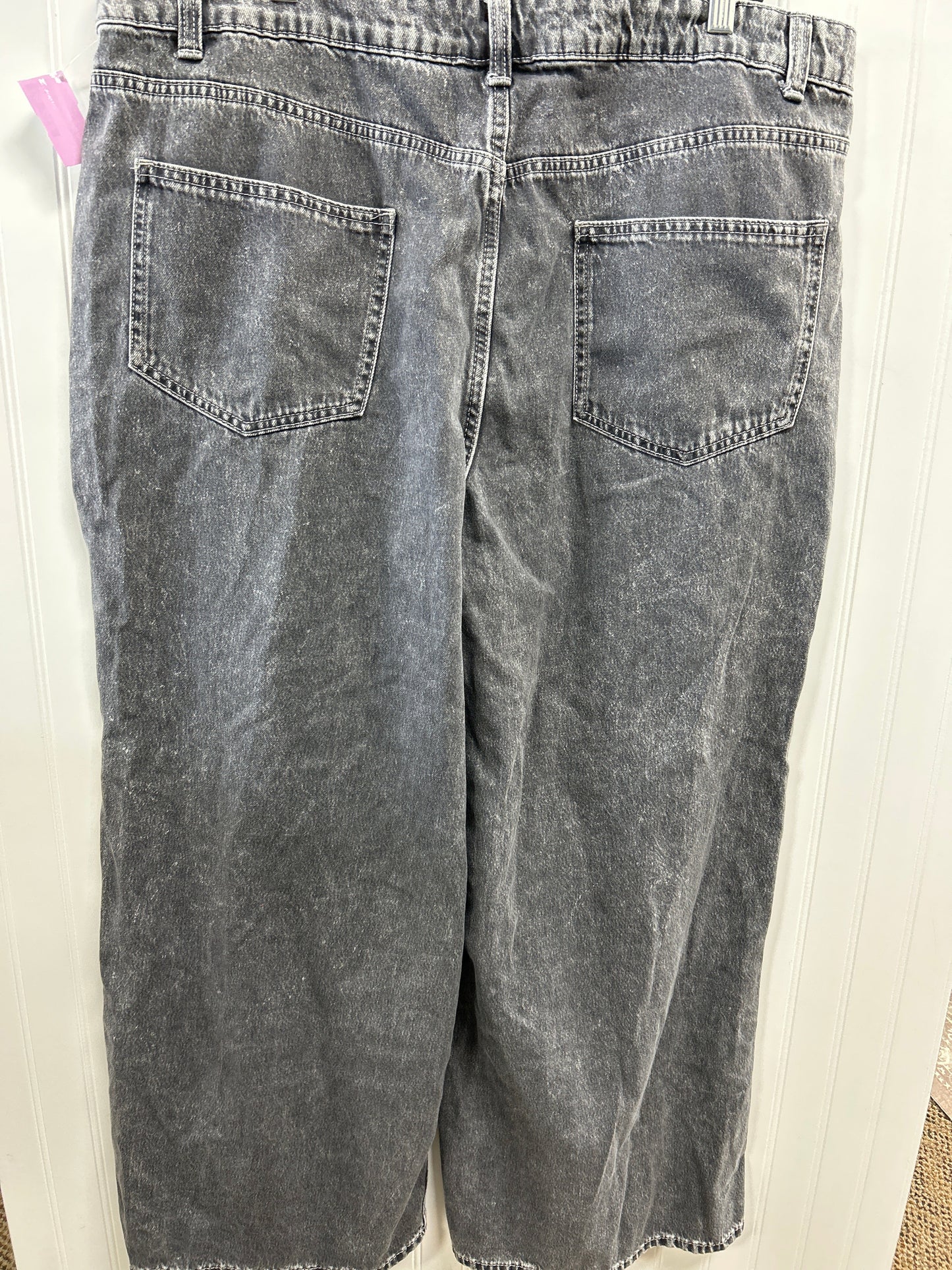 Jeans Wide Leg By Asos In Black Denim, Size:18