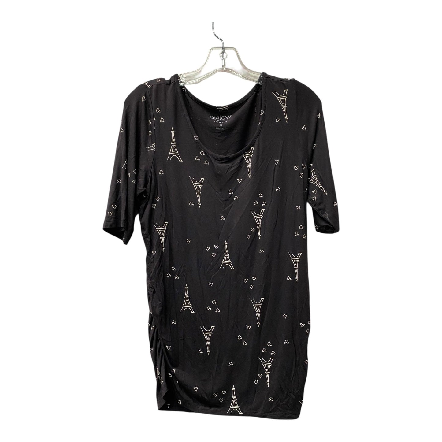 Mat Top Ss By A Glow In Black, Size:M