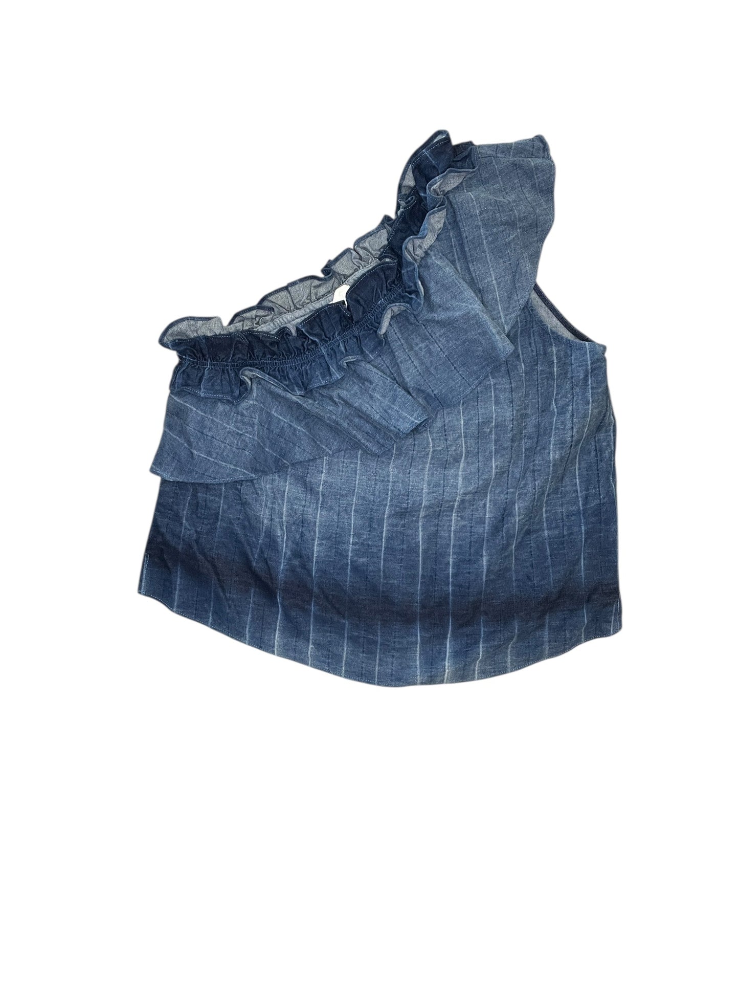 Top Sleeveless By 7 For All Mankind In Blue Denim, Size:L