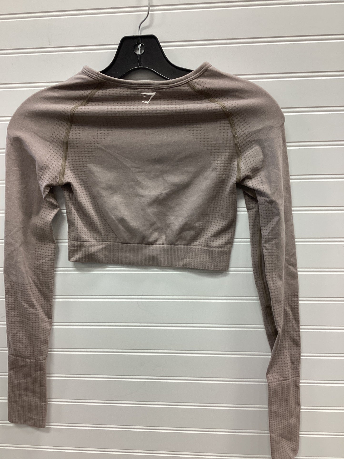 Athletic Top Ls Collar By Gym Shark In Taupe, Size:2
