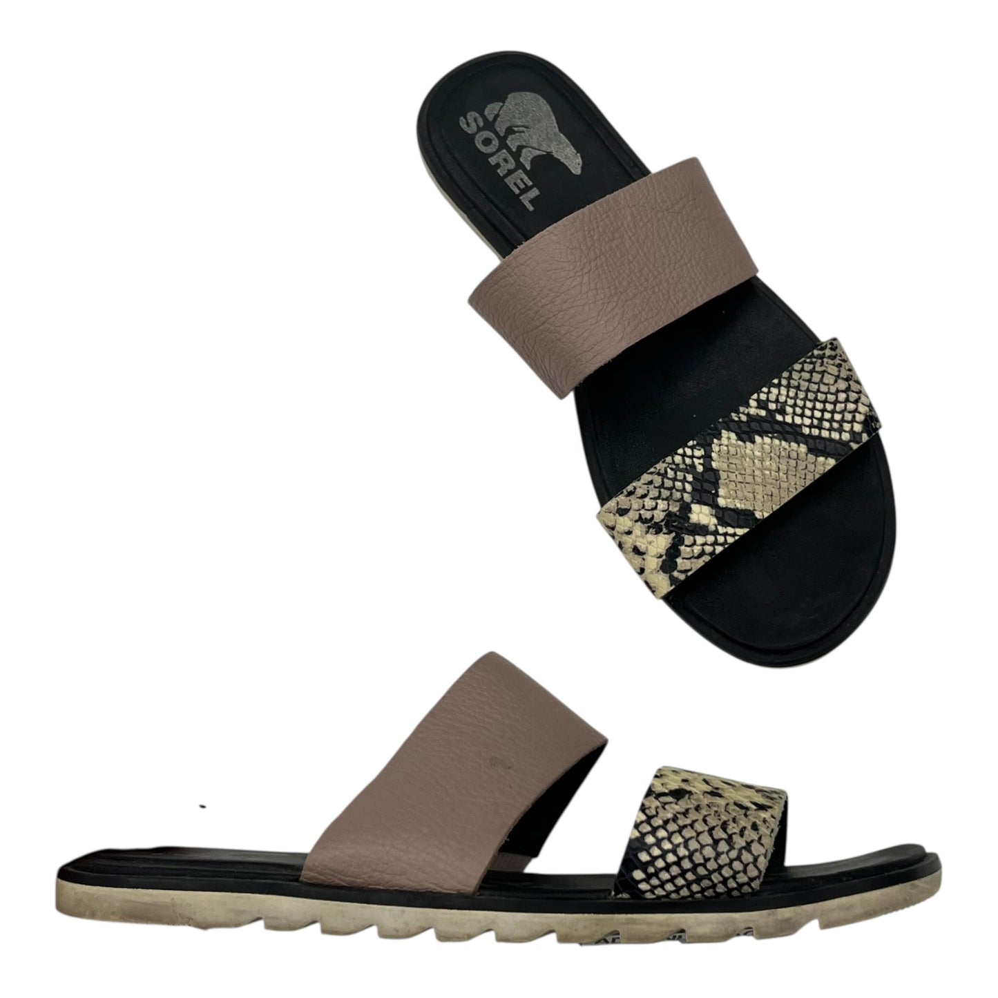 Sandals Flats By Sorel In Brown & Pink, Size:7.5