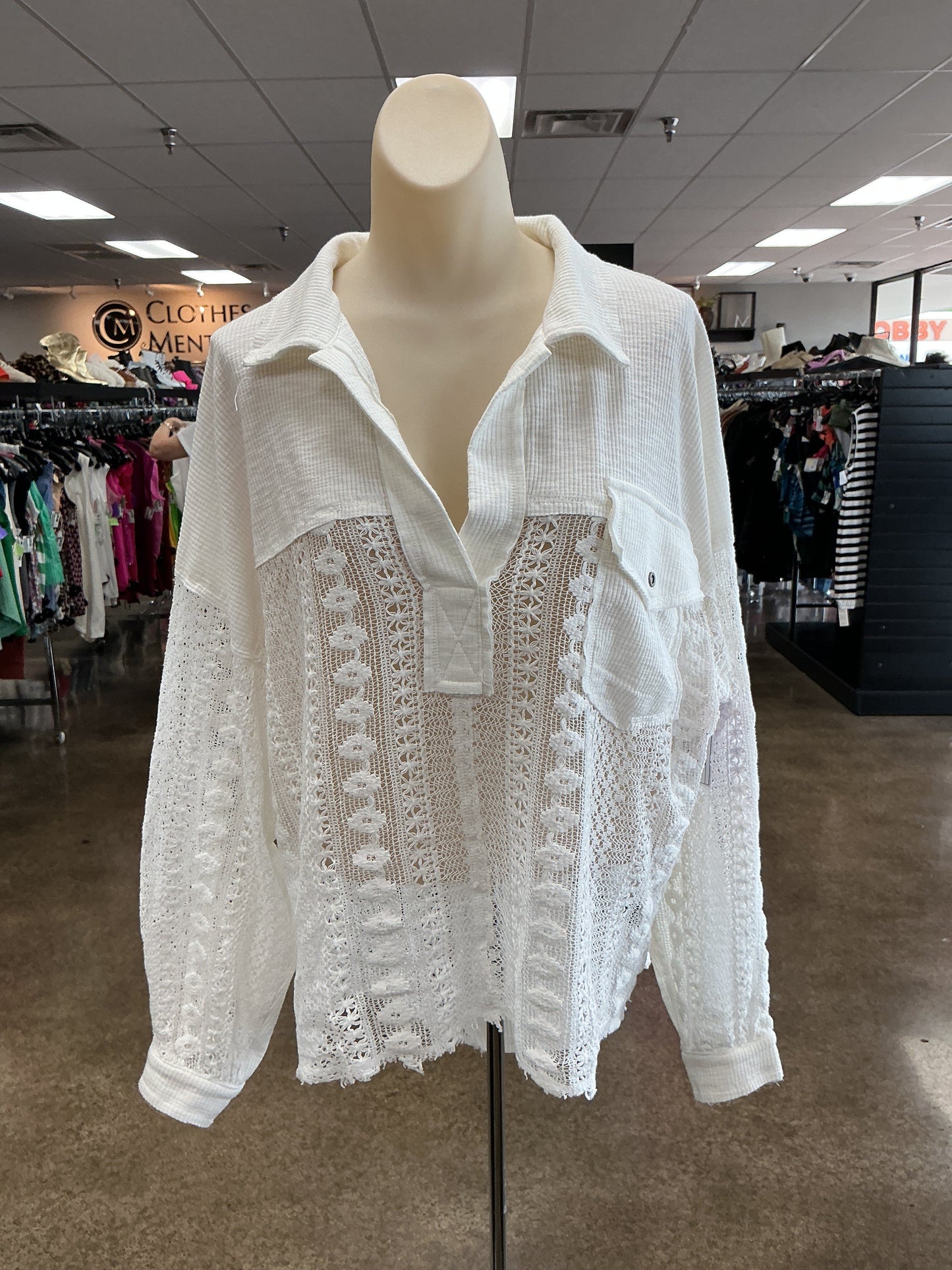Top Ls By Pol In White, Size:S