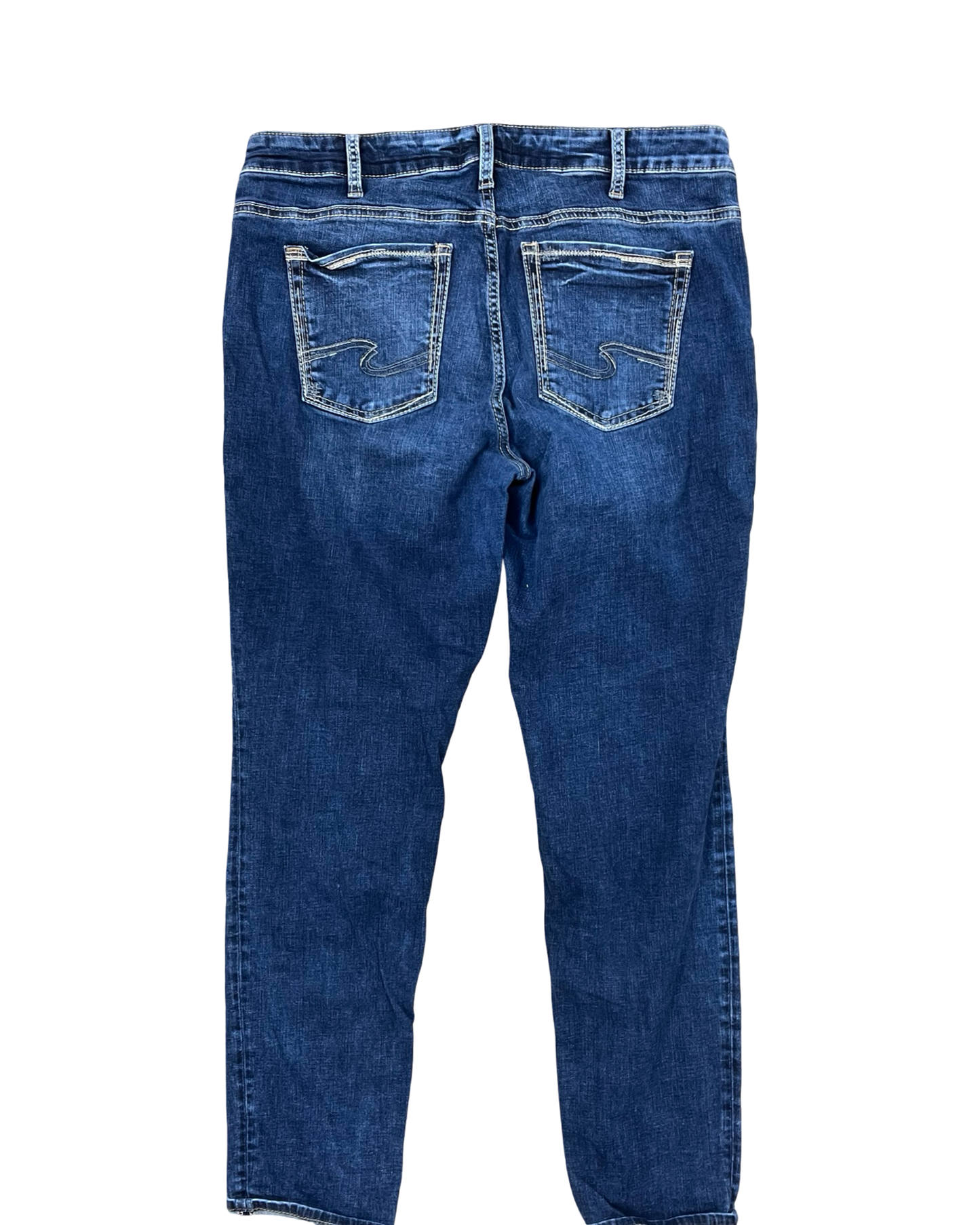 Jeans Boyfriend By Silver In Blue Denim, Size:14