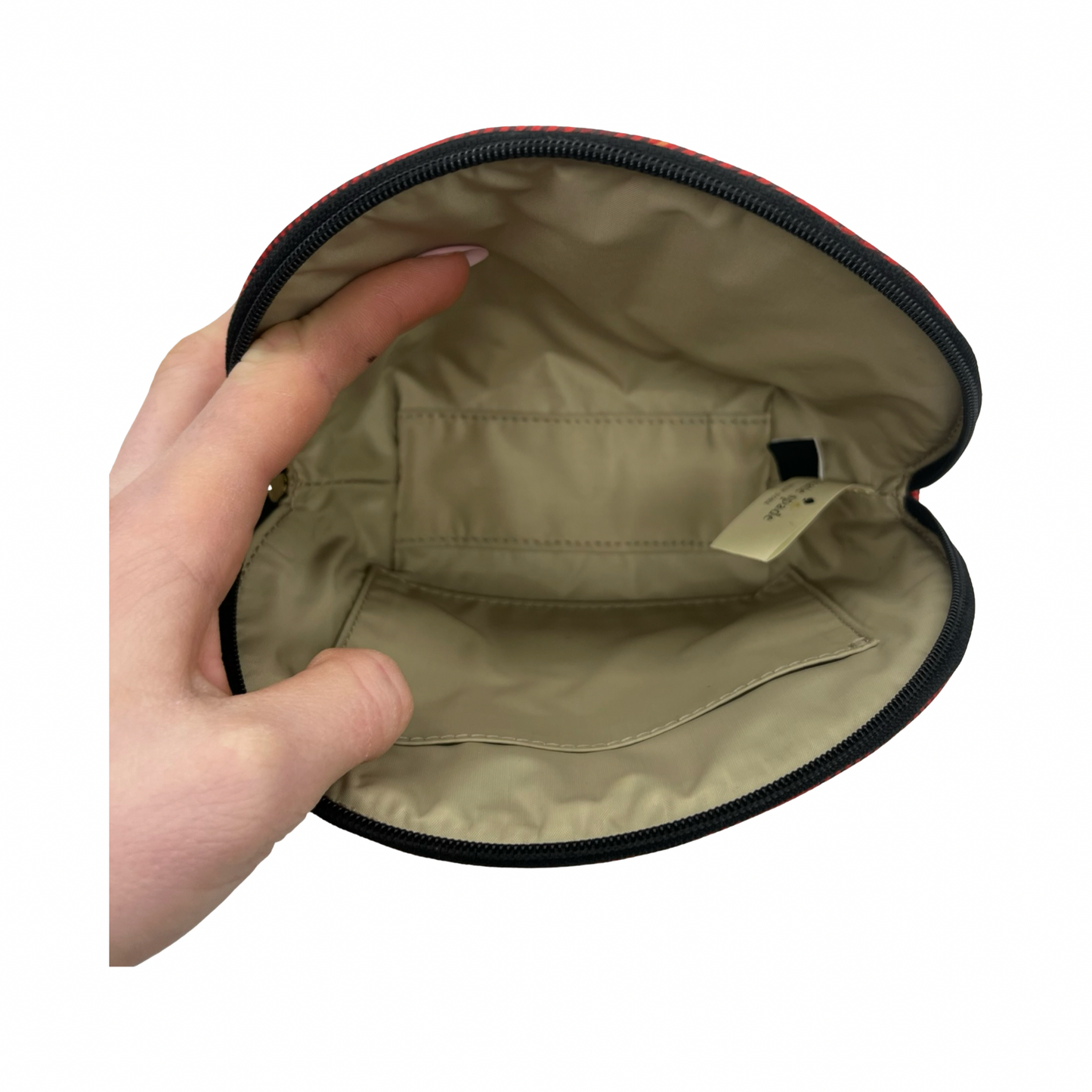 Makeup Bag Designer By Kate Spade In Black & Red, Size:Small