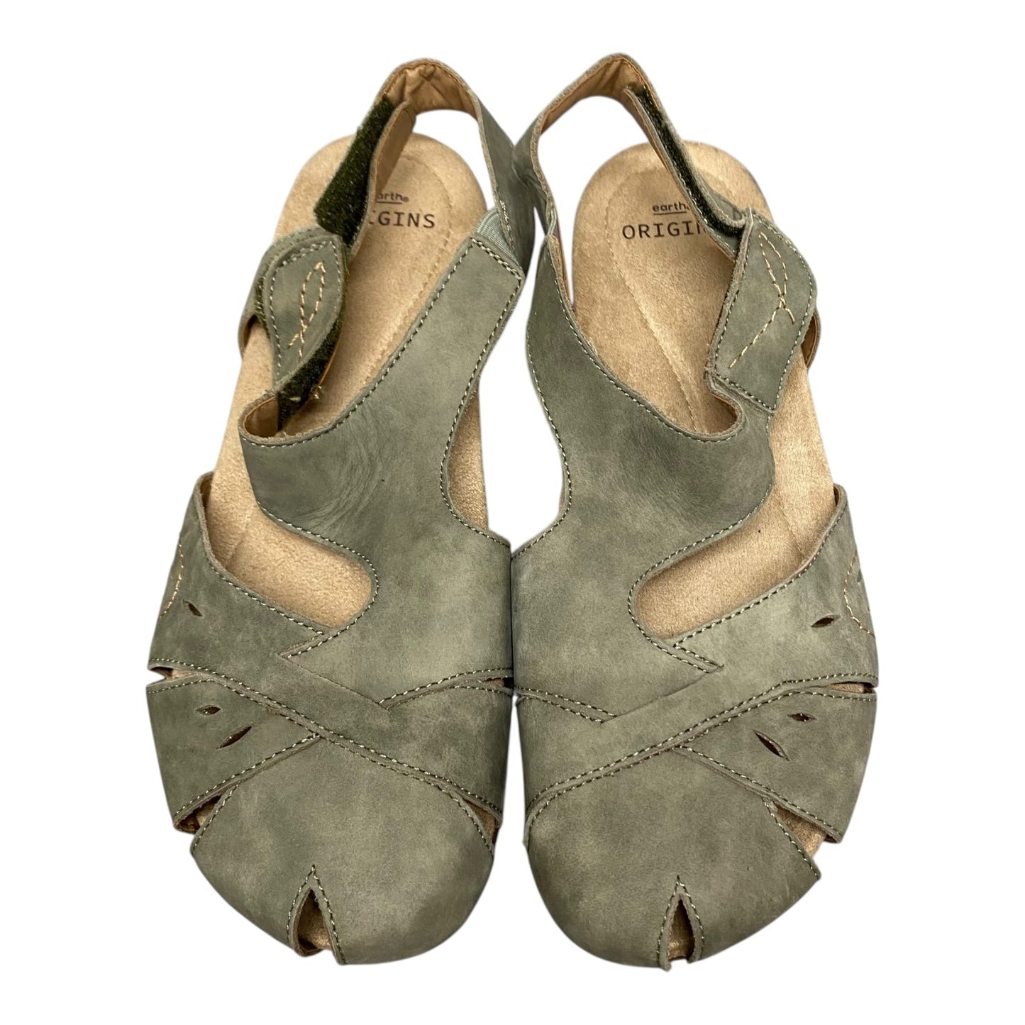Sandals Flats By Earth In Green, Size:9.5