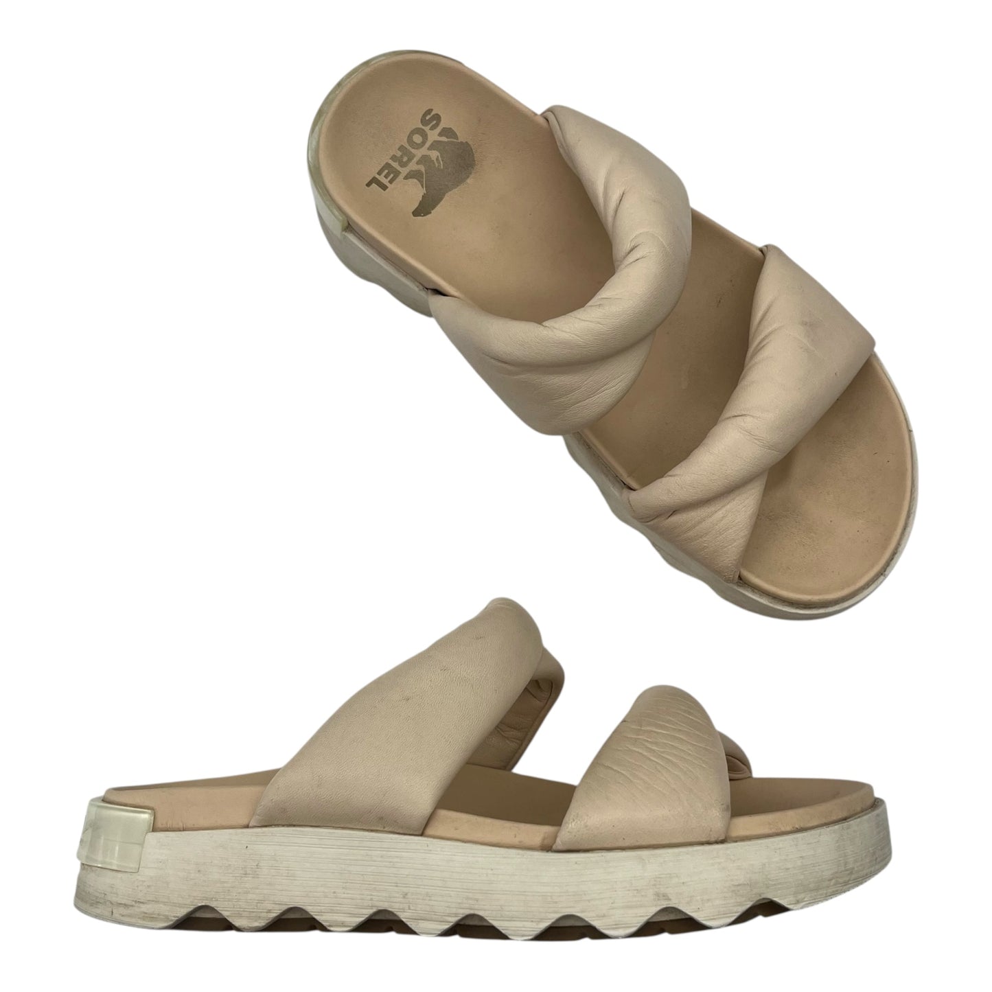 Sandals Flats By Sorel In Tan, Size:7.5