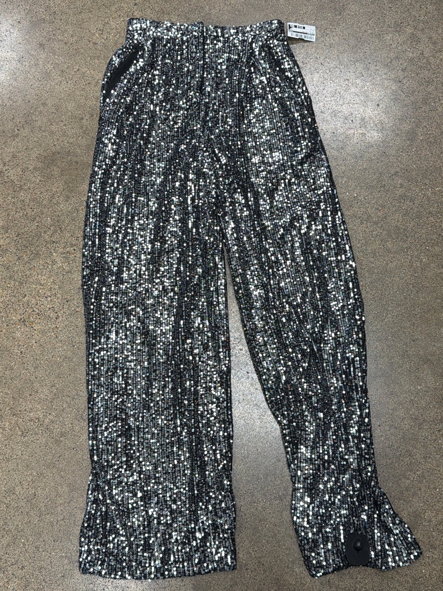 Pants Wide Leg By Topshop In Silver, Size:2