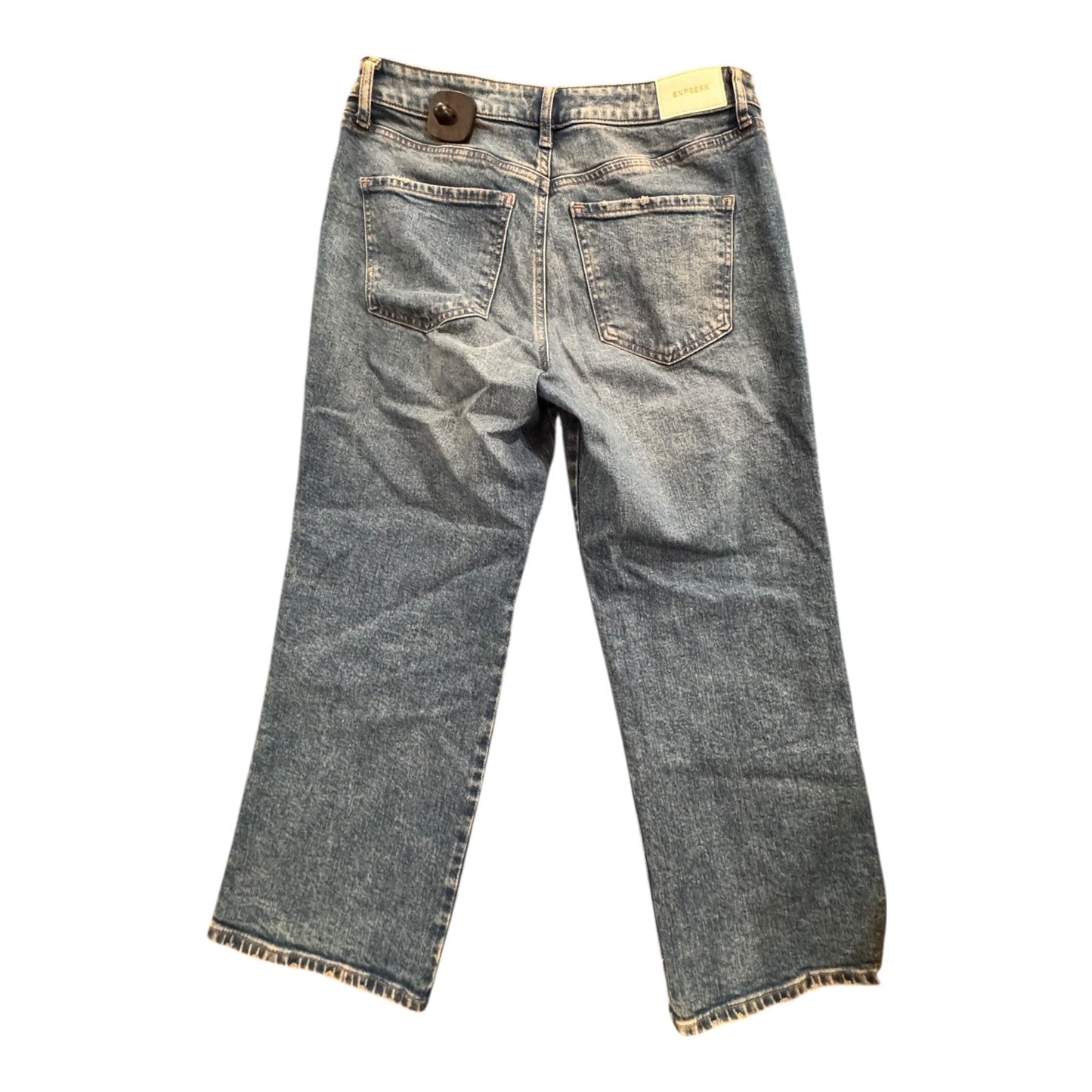 Jeans Cropped By Express In Blue Denim, Size:4