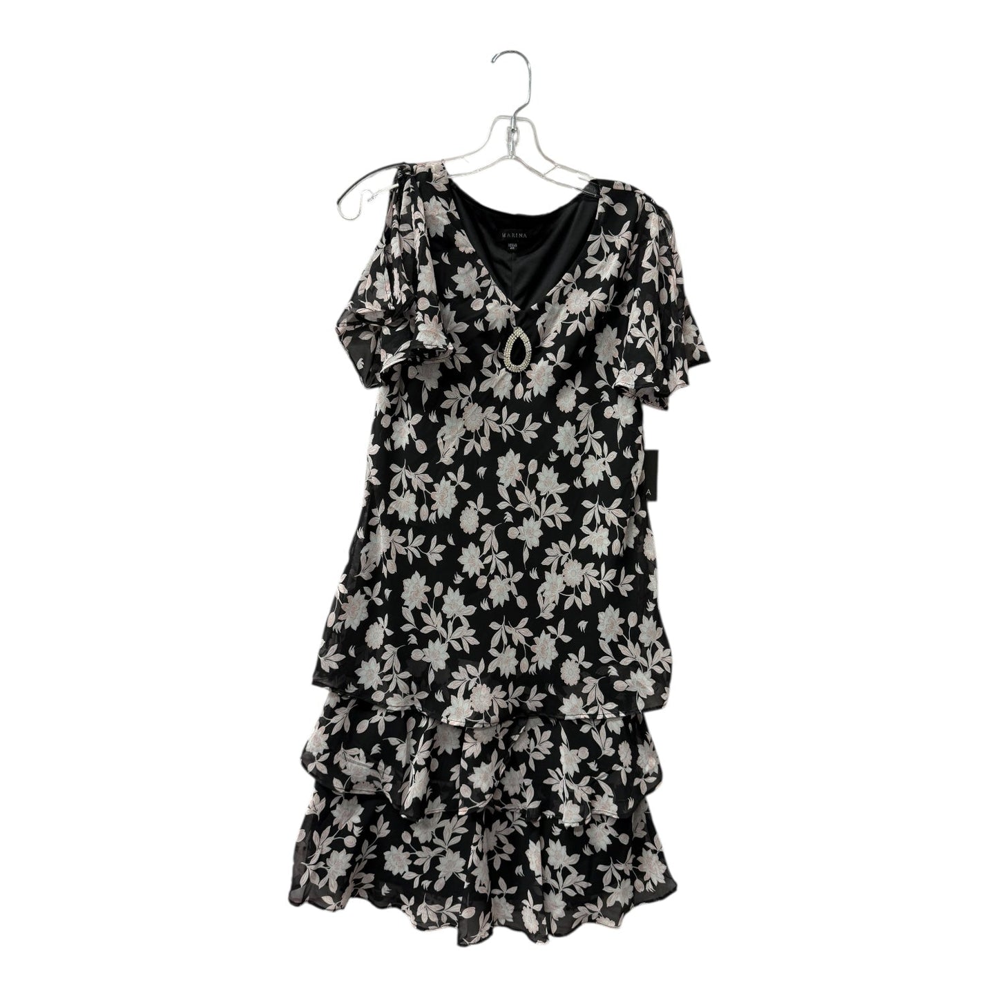 Dress Casual Short By Marina In Black & Pink, Size:S