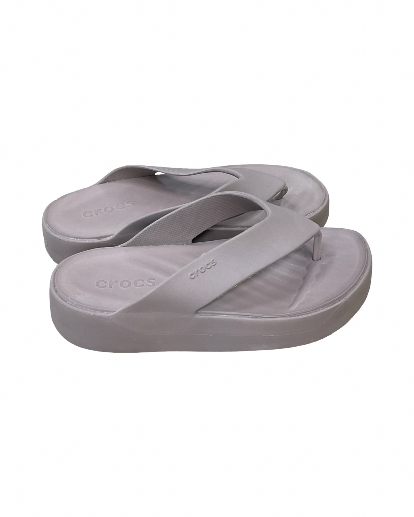 Sandals Flip Flops By Crocs In Brown, Size:9