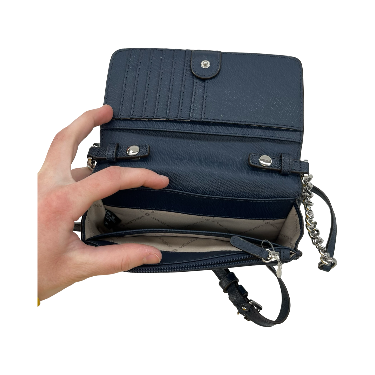 Crossbody Designer By Michael Kors In Navy, Size:Small