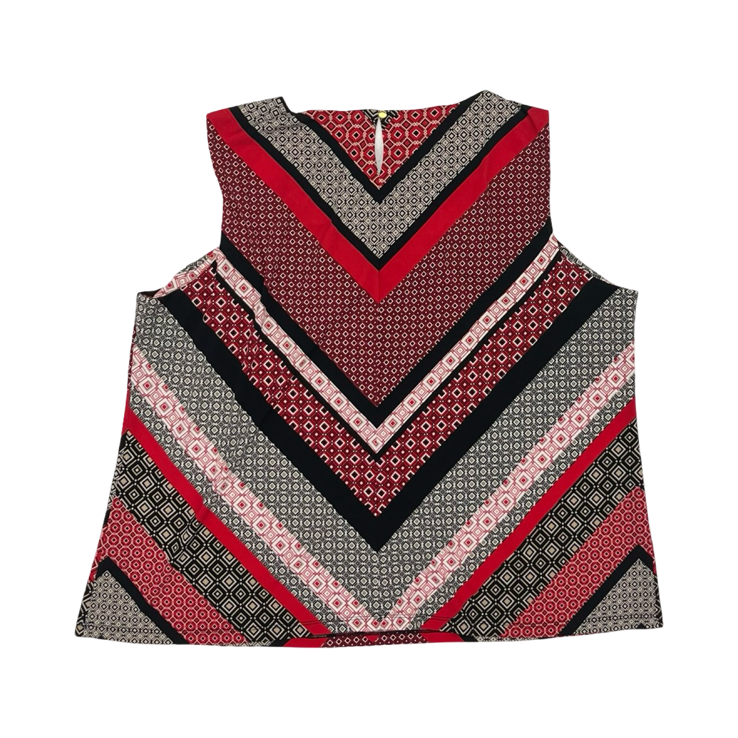 Blouse Sleeveless By Calvin Klein In Red & White, Size:3X