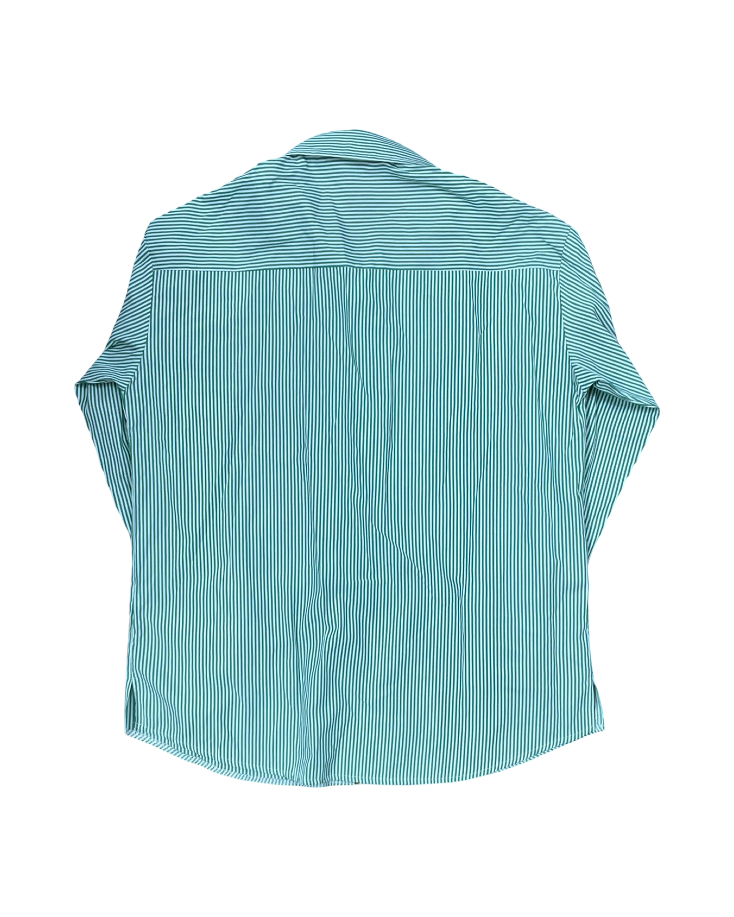 Blouse Ls By Clothes Mentor In Green & White, Size:S