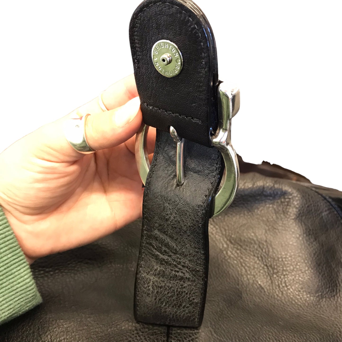 Handbag Leather By Brighton In Black, Size:Medium