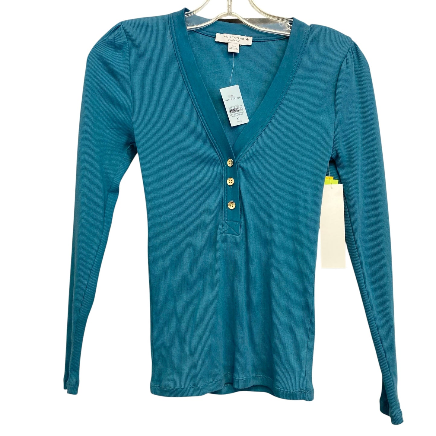 Top LS By Ann Taylor In Blue, Size:XsPetite
