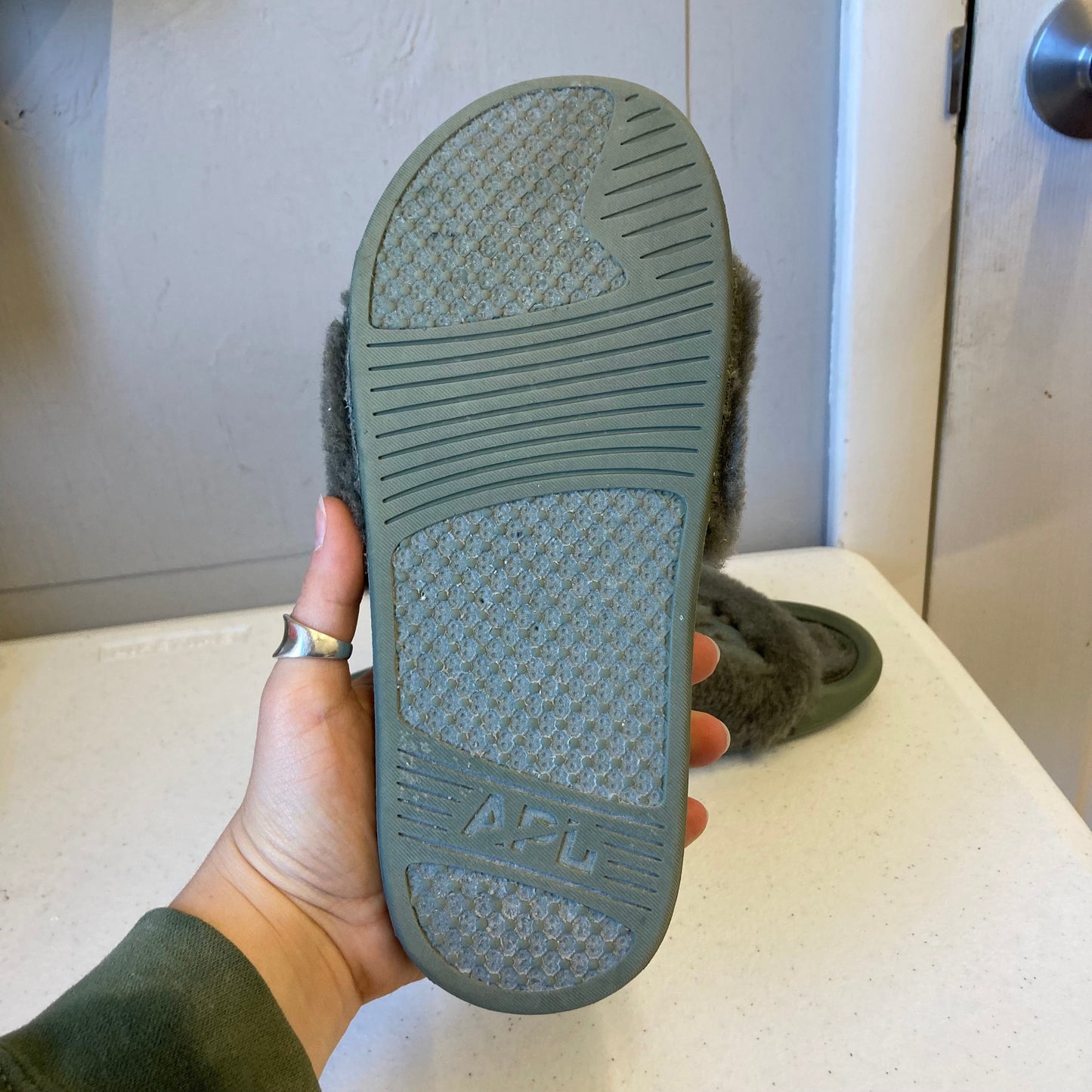 Sandals Designer By Apl In Green, Size:8