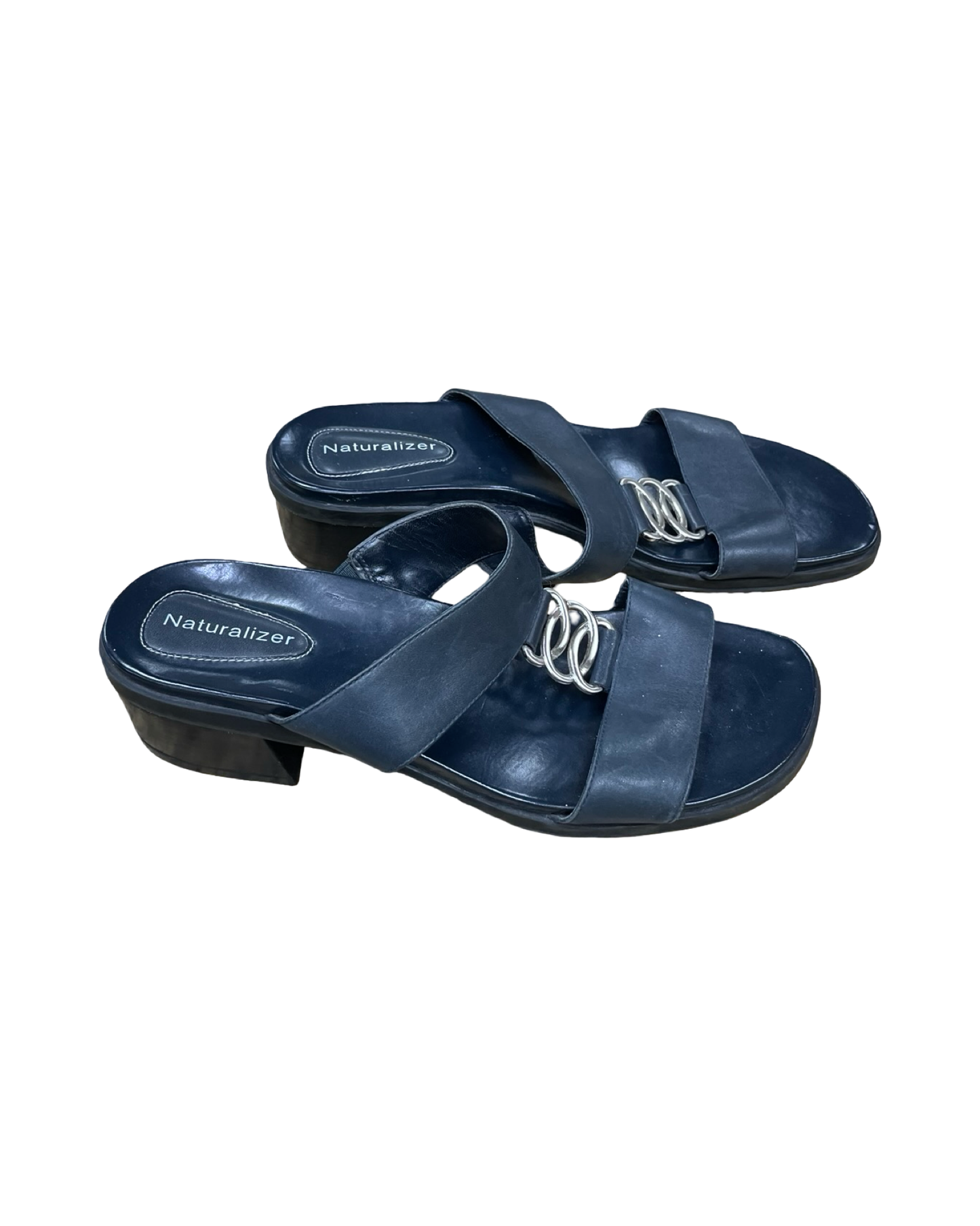 Sandals Heels Block By Naturalizer In Blue, Size:8