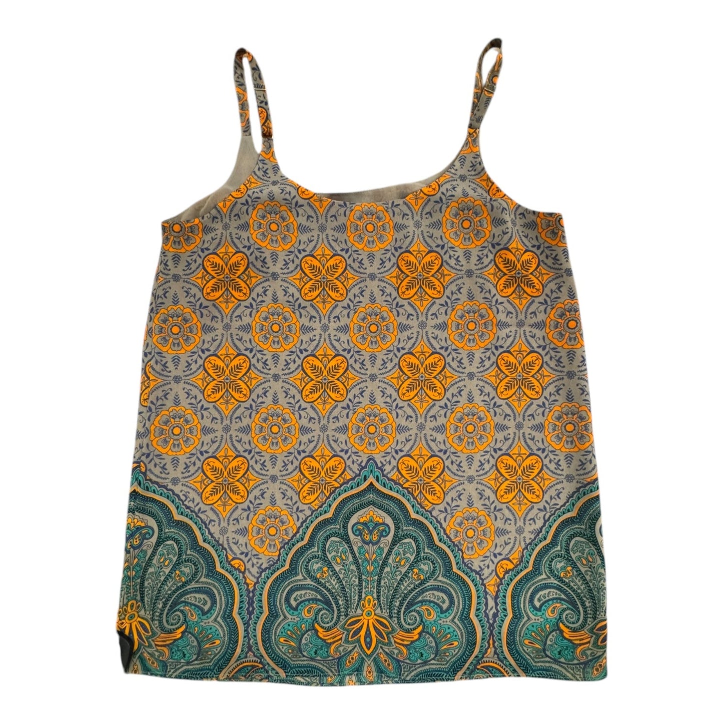 Top Sleeveless By Cabi In Brown & Orange, Size:S