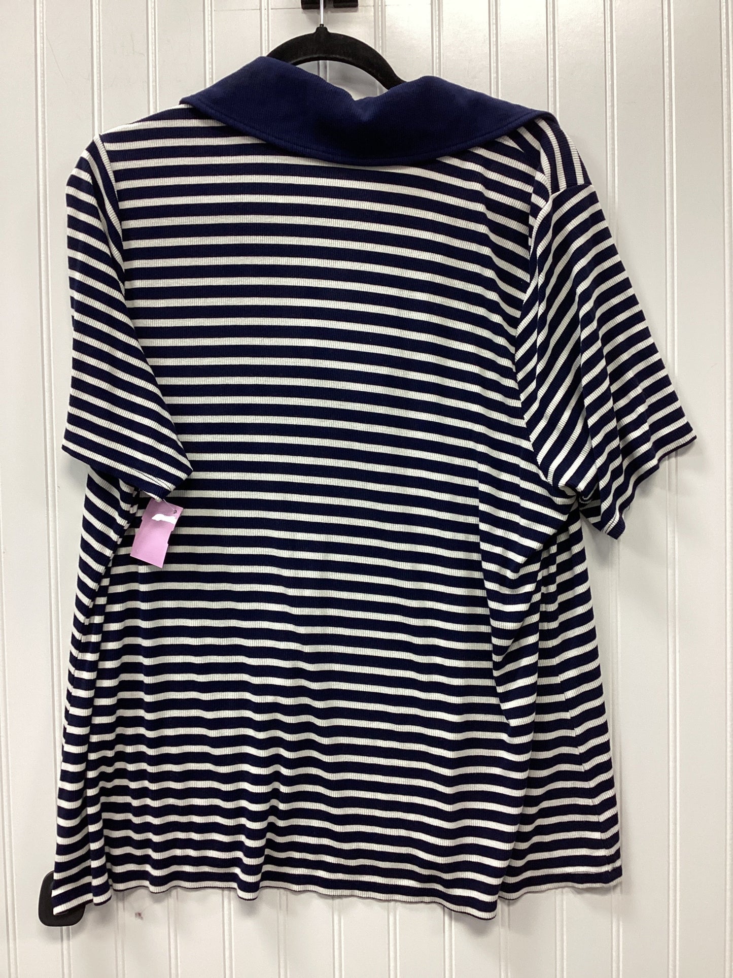 Top Ss By Ava & Viv In Blue & White, Size:2X