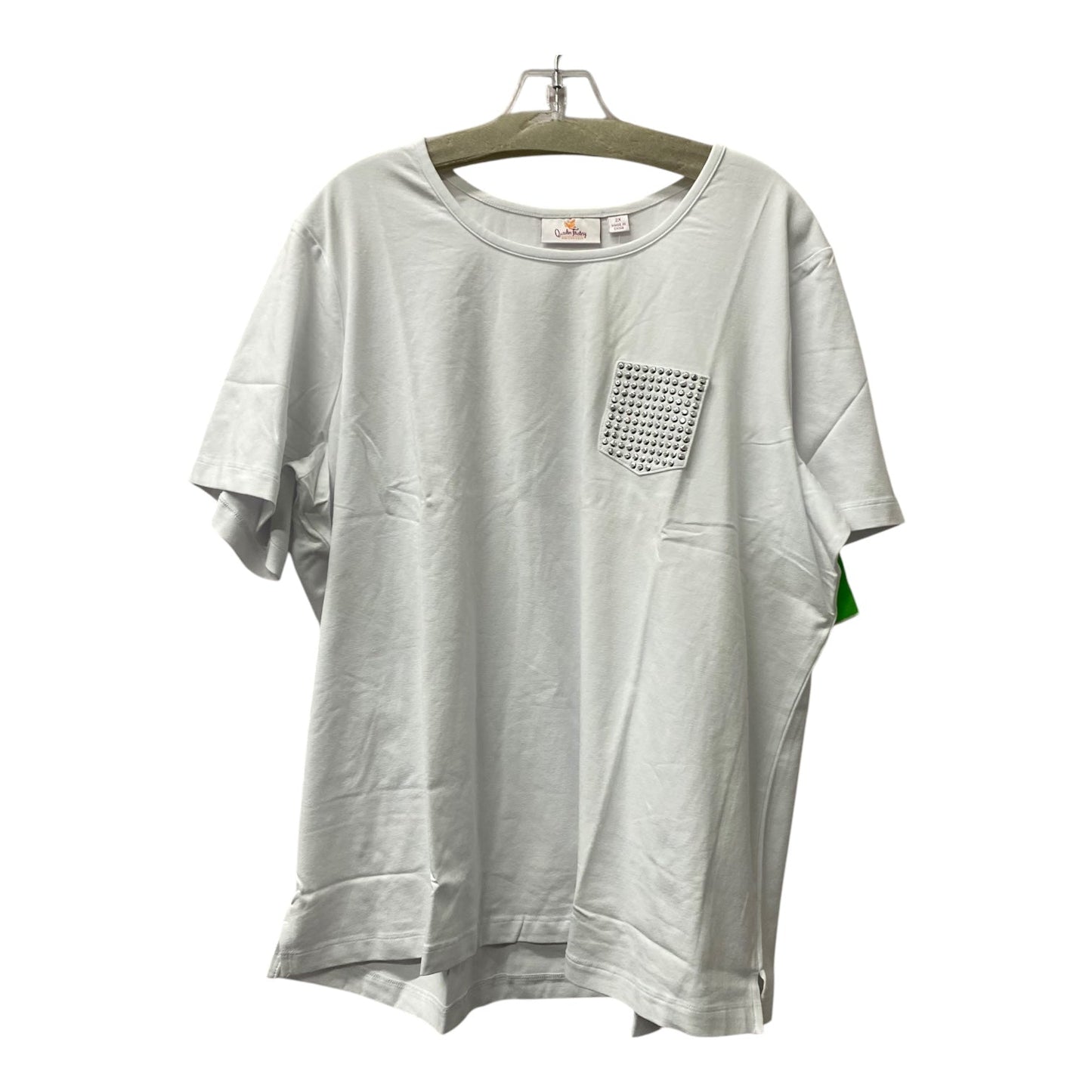 Top SS By Quaker Factory In White, Size:2X