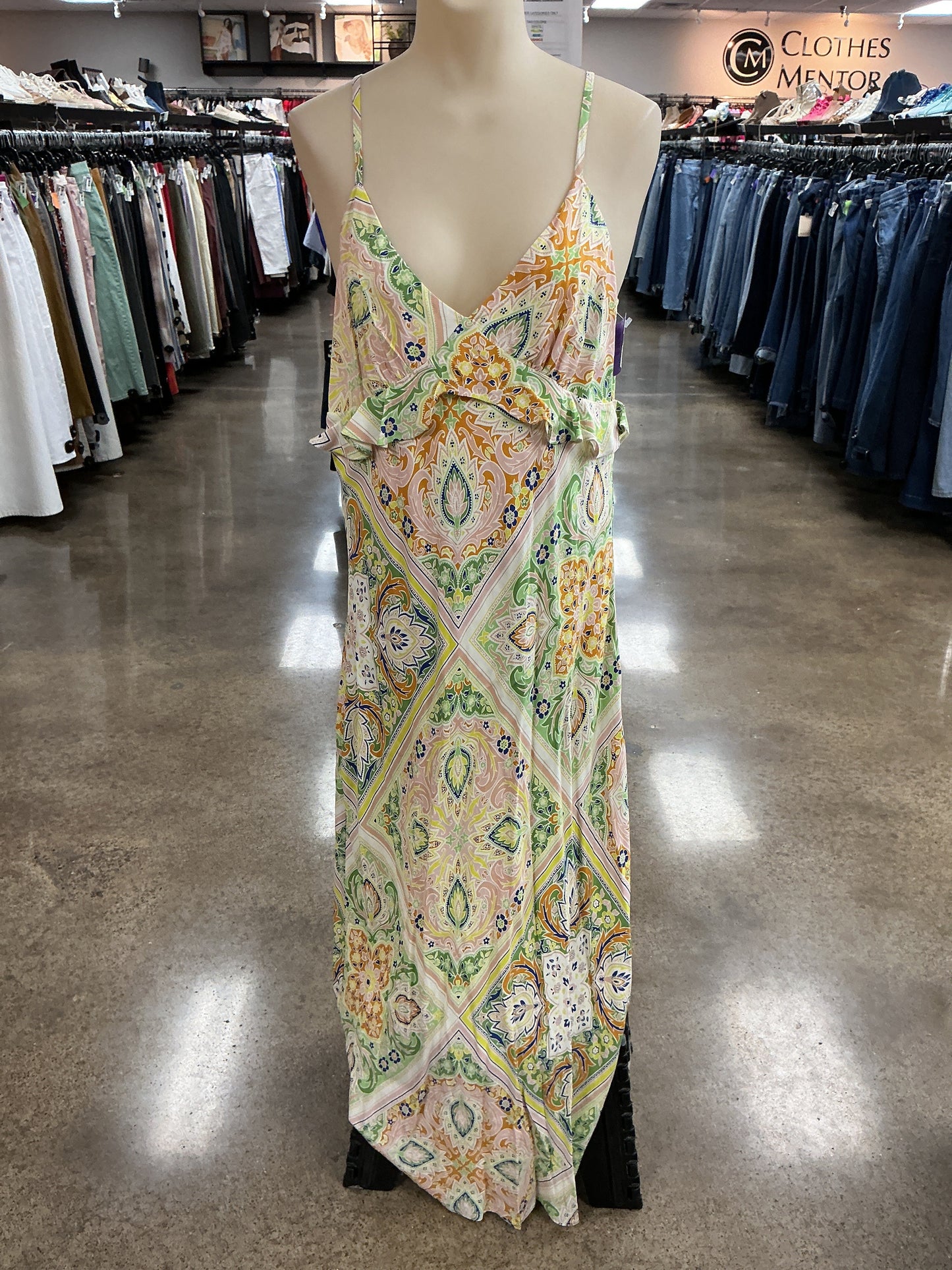 Dress Casual Maxi By Sanctuary In Green & Orange, Size:M