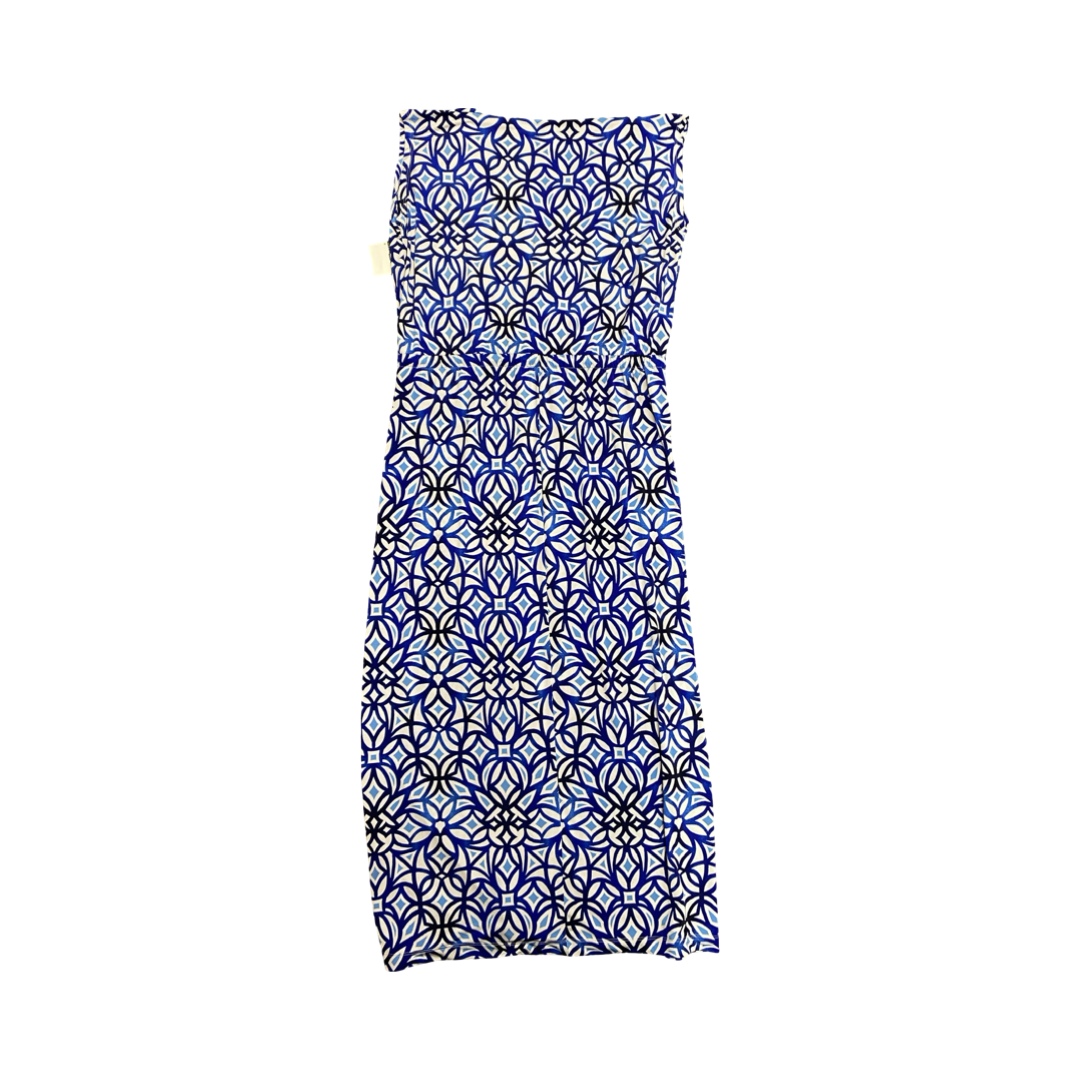 Dress Casual Maxi By Chicos In Blue & White, Size:Xl