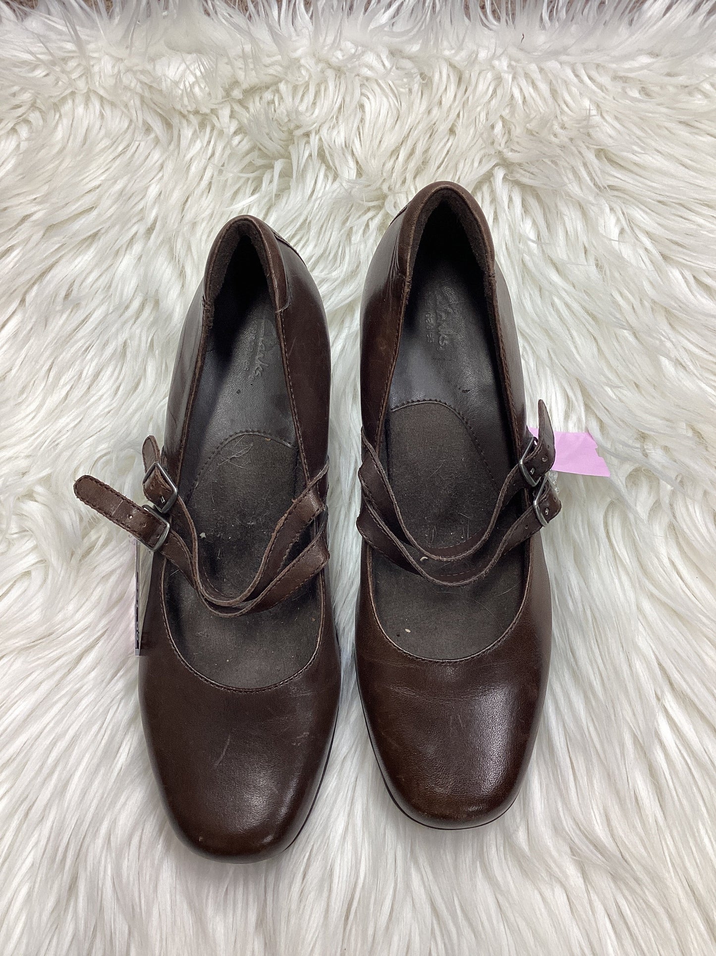 Shoes Heels Block By Clarks In Brown, Size:10