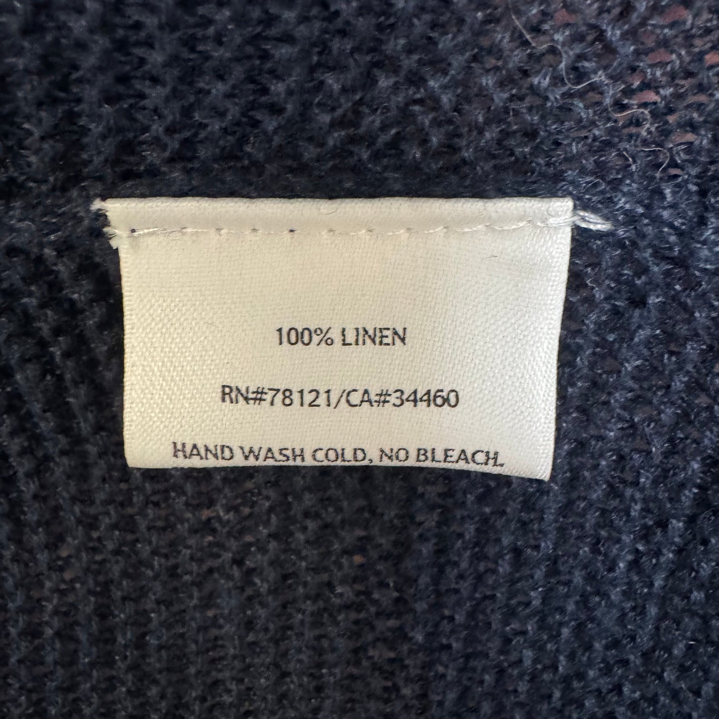 Fine Gauge Linen Links Vest Sweater By Eileen Fisher In Navy, Size: 2x
