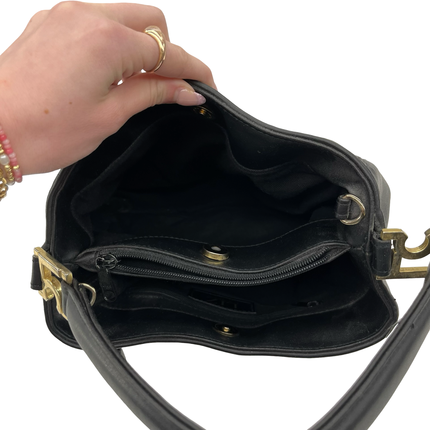 Handbag By Liz Claiborne In Black, Size:Medium