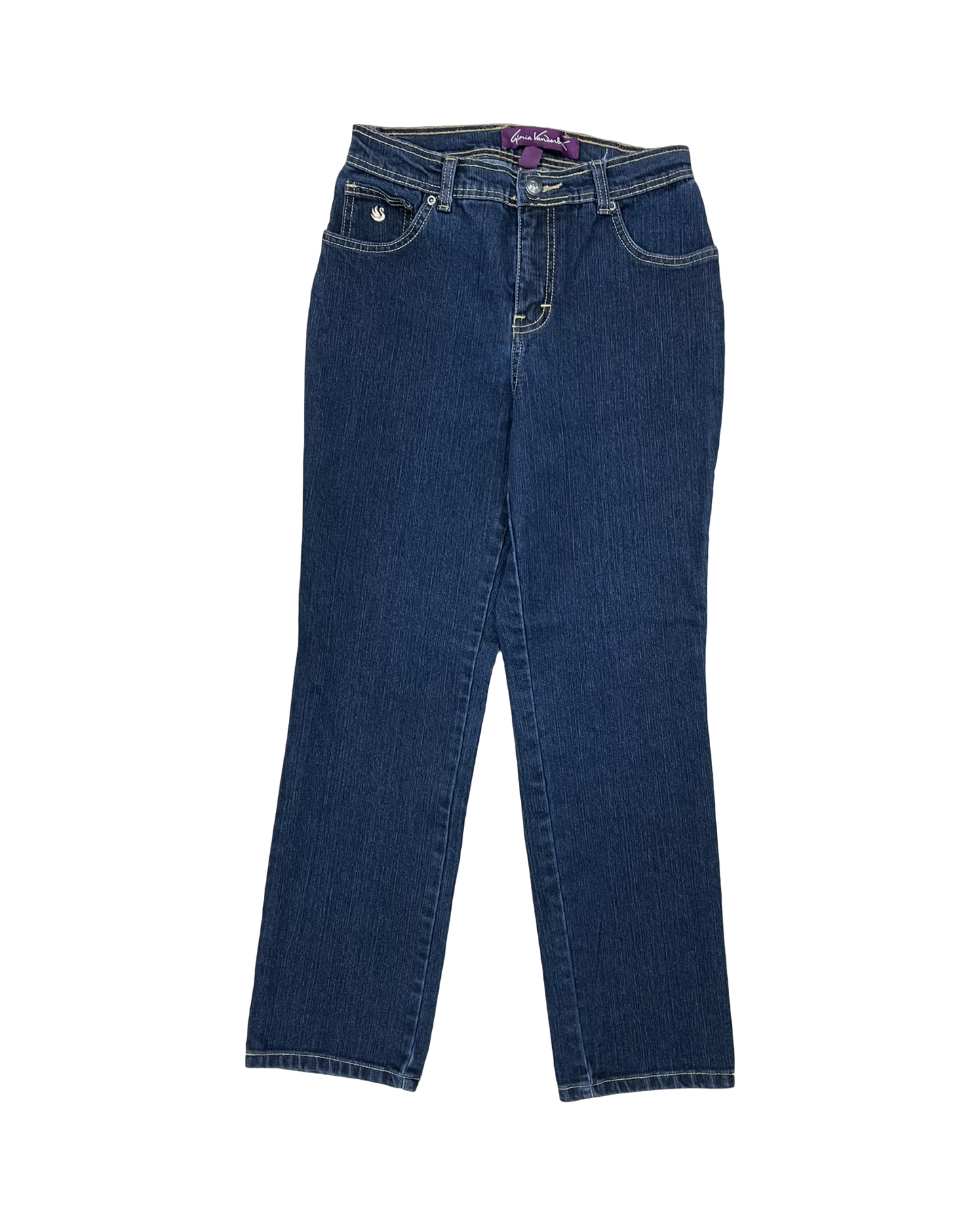 Jeans Straight By Gloria Vanderbilt In Blue Denim, Size:6P