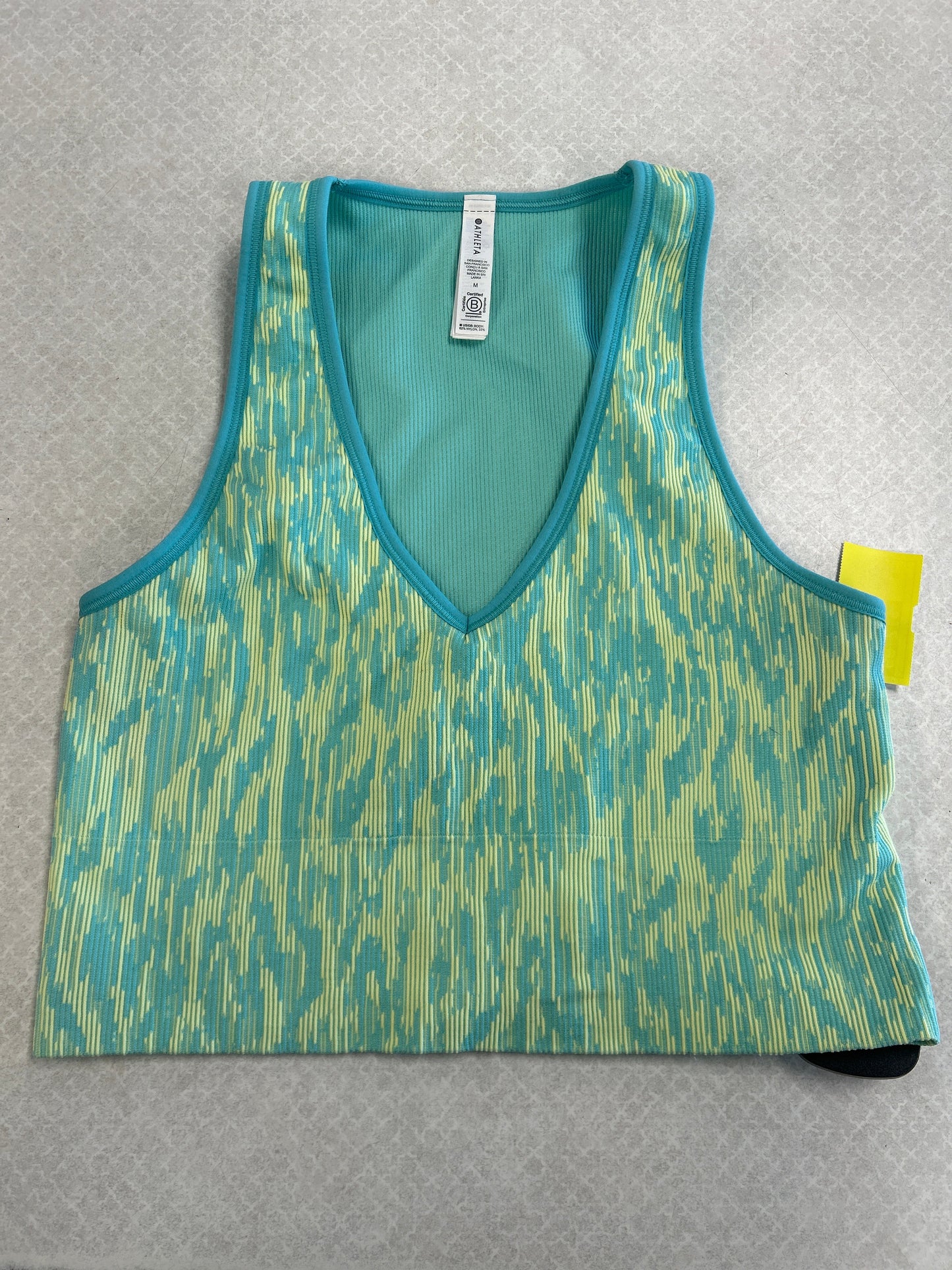 Athletic Bra By Athleta In Blue & Green, Size:M