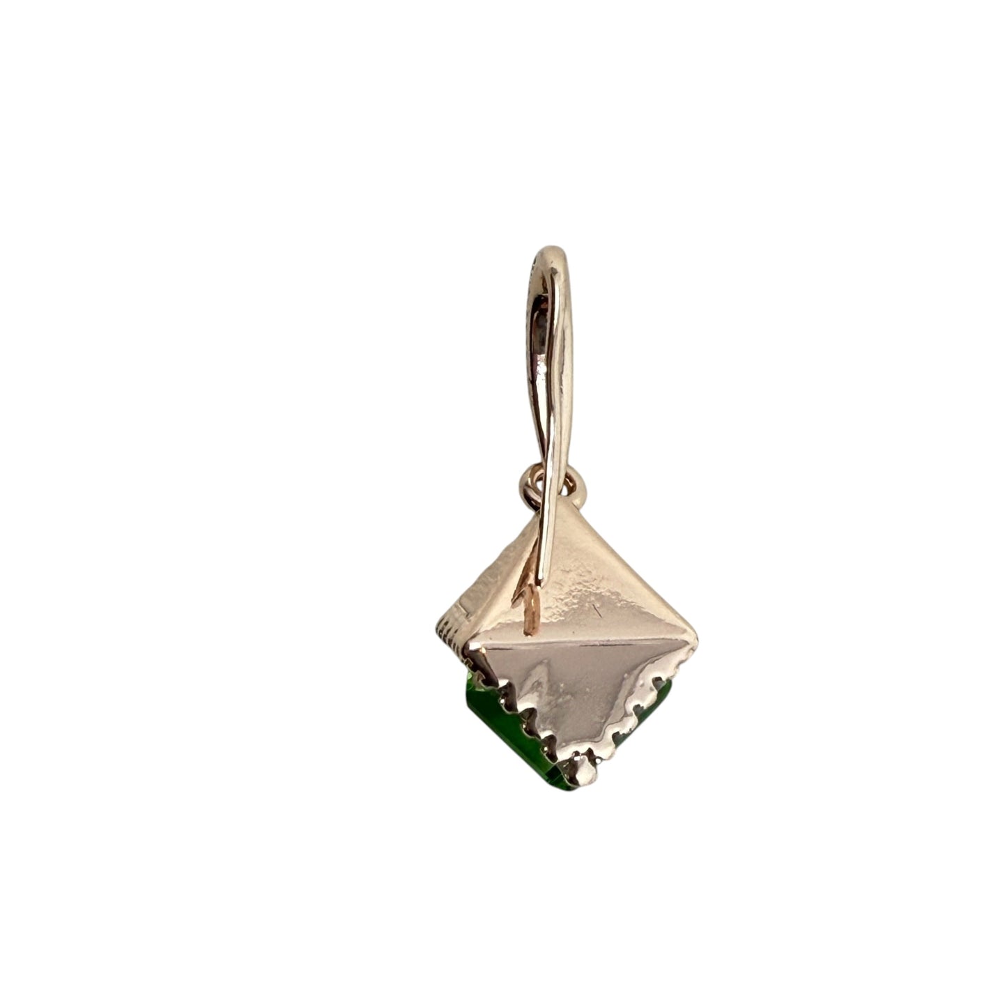 Green Stone Pave Drop Earrings