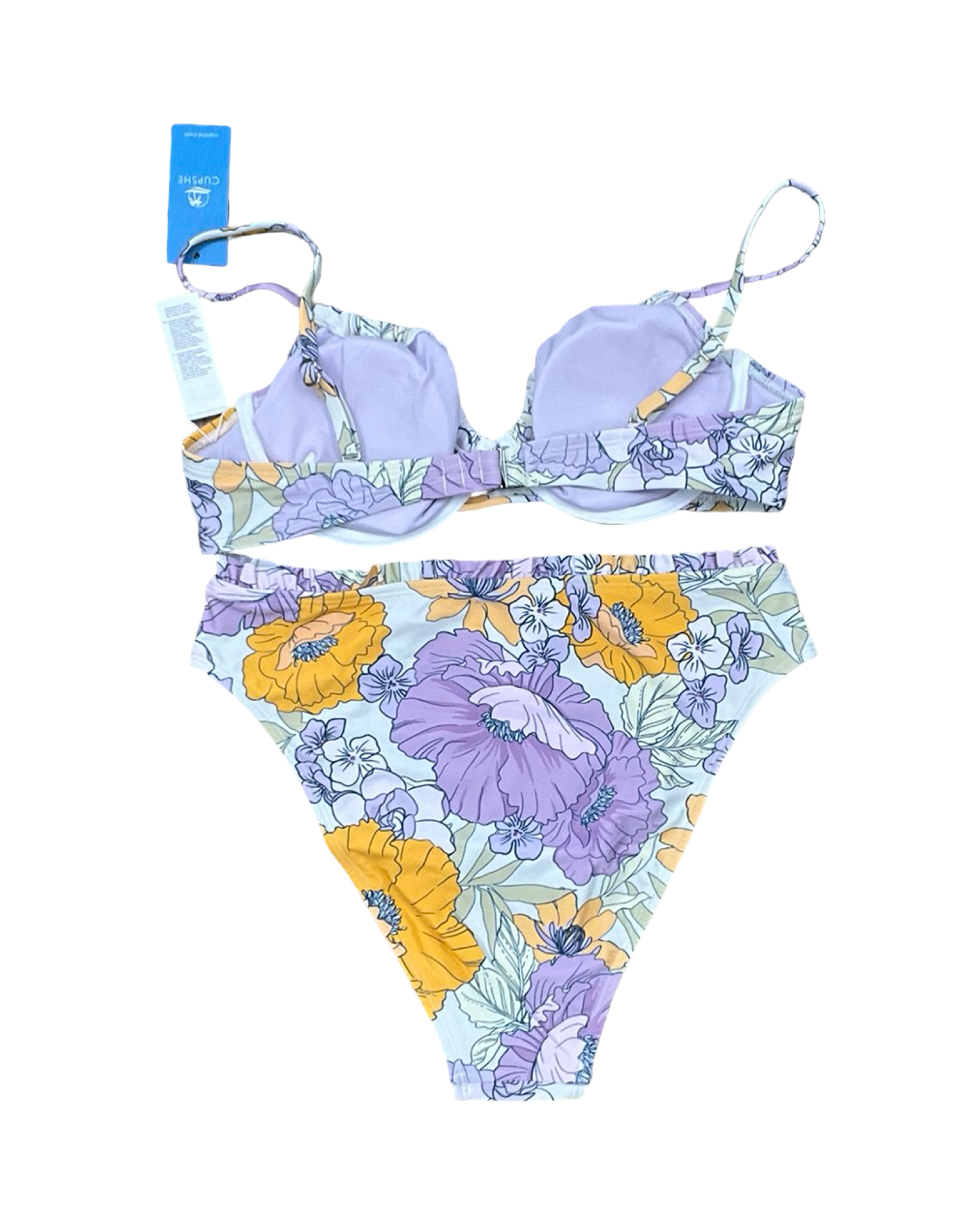 Swimsuit 2Pc By Cupshe In Purple & White, Size:M