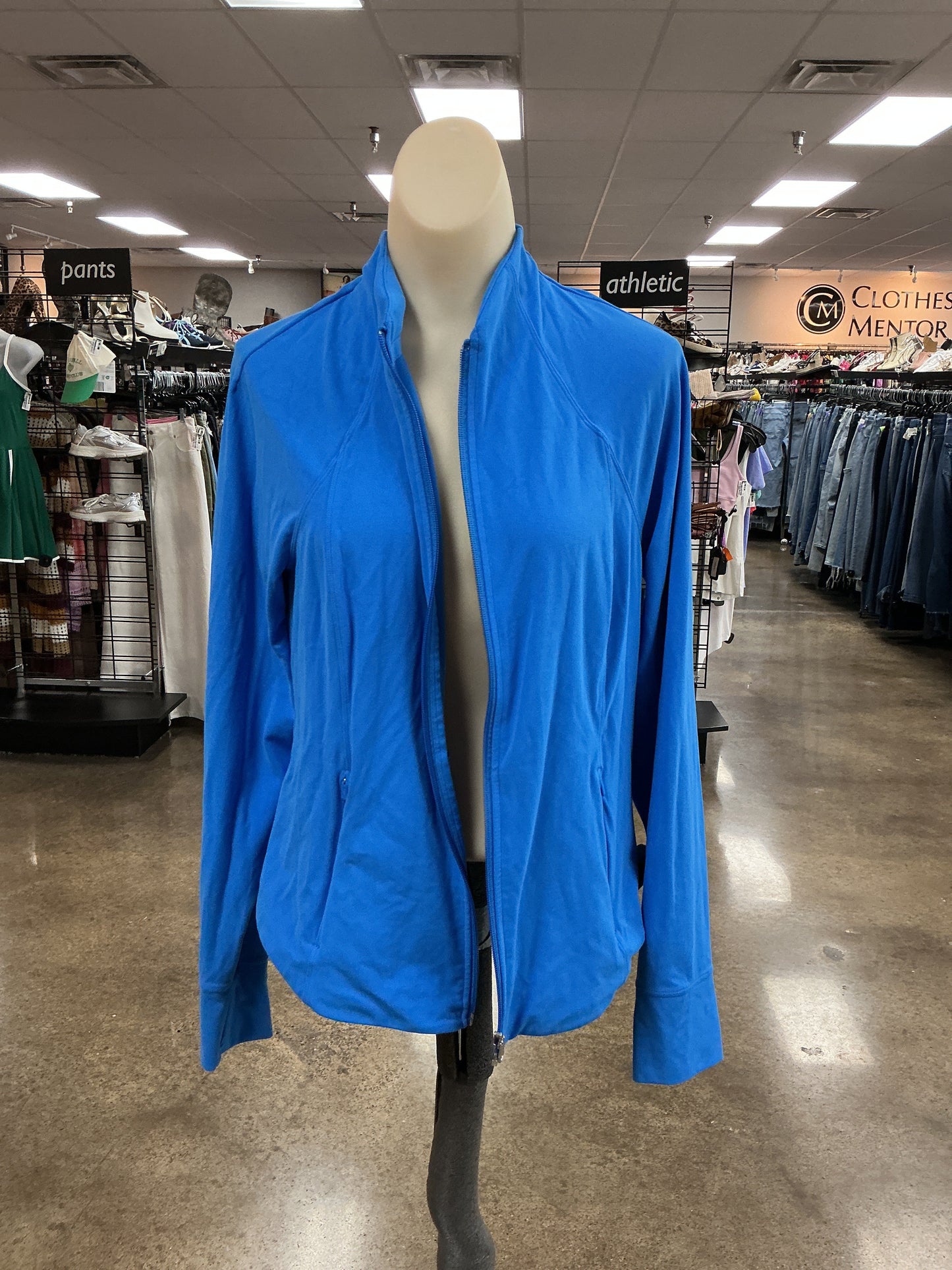 Athletic Jacket By Athleta In Blue, Size:L