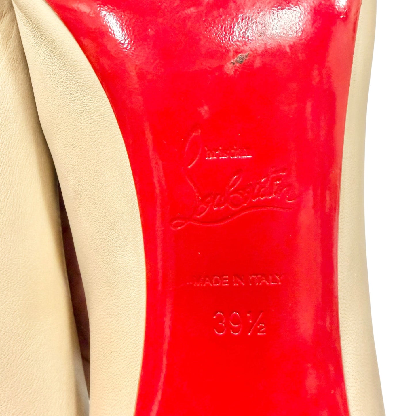 Shoes Luxury Designer By Christian Louboutin In Tan, Size: 9